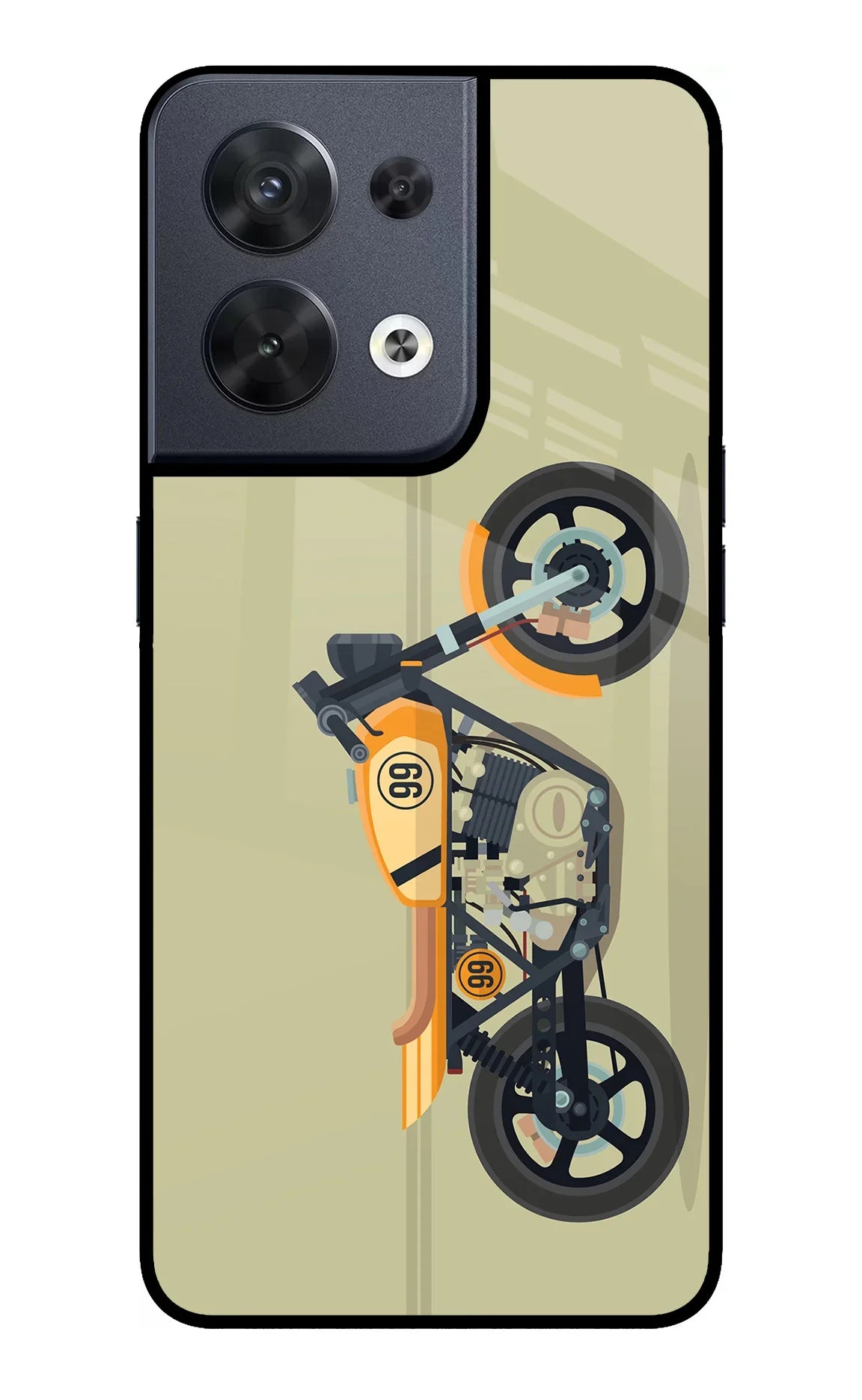 Vertical Speedster Oppo Reno8 Glass Case