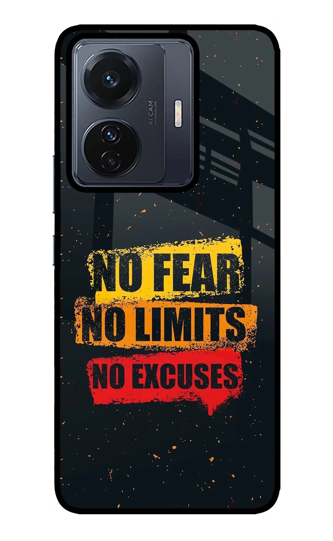 No Fear No Limits No Excuse Vivo T1 Pro 5G Glass Case
