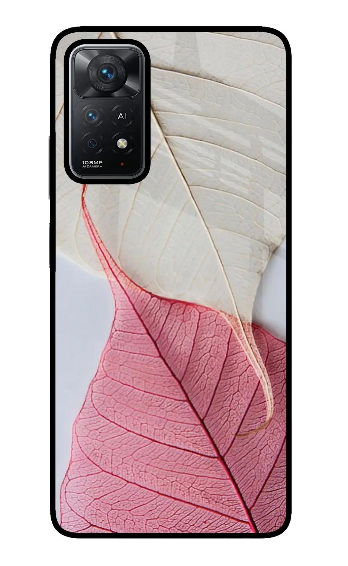 White Pink Leaf Redmi Note 11 Pro+ 5G Back Cover