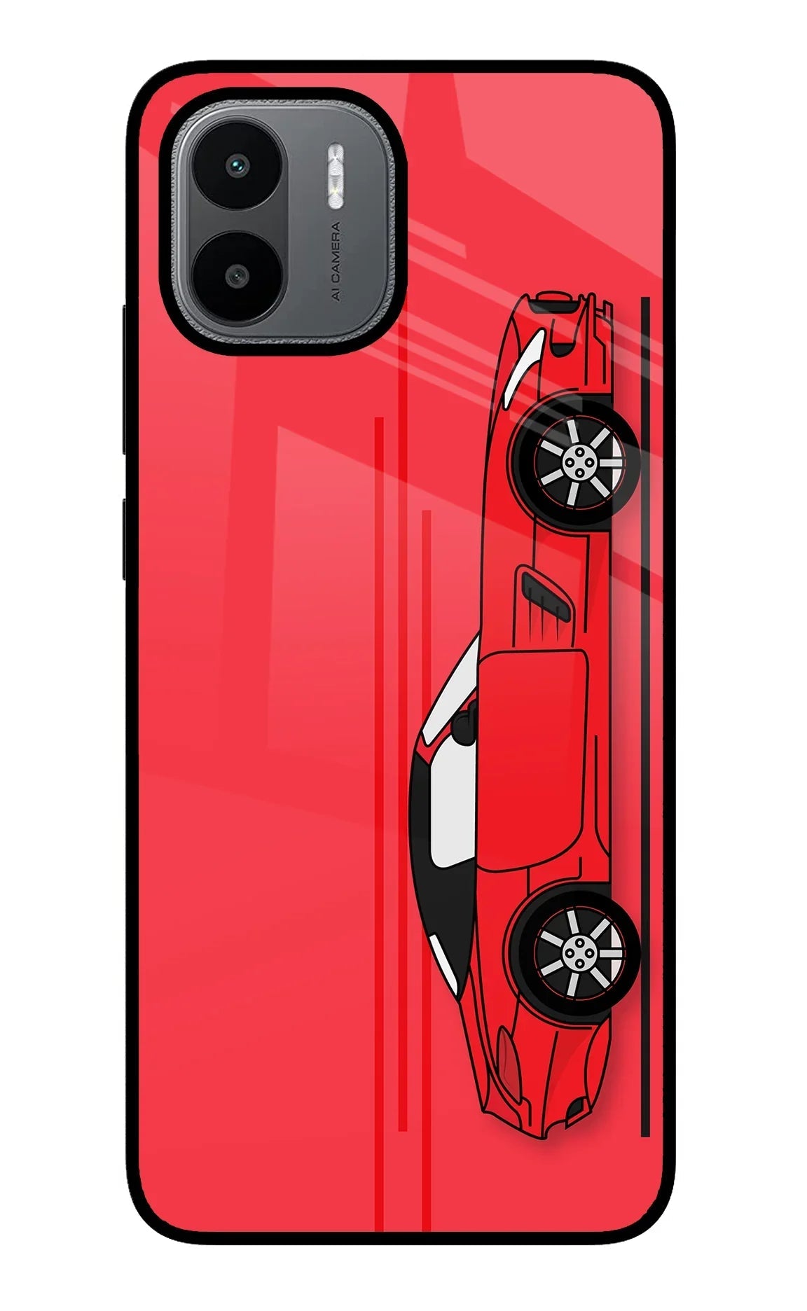Red Velocity Redmi A1/A2 Glass Case