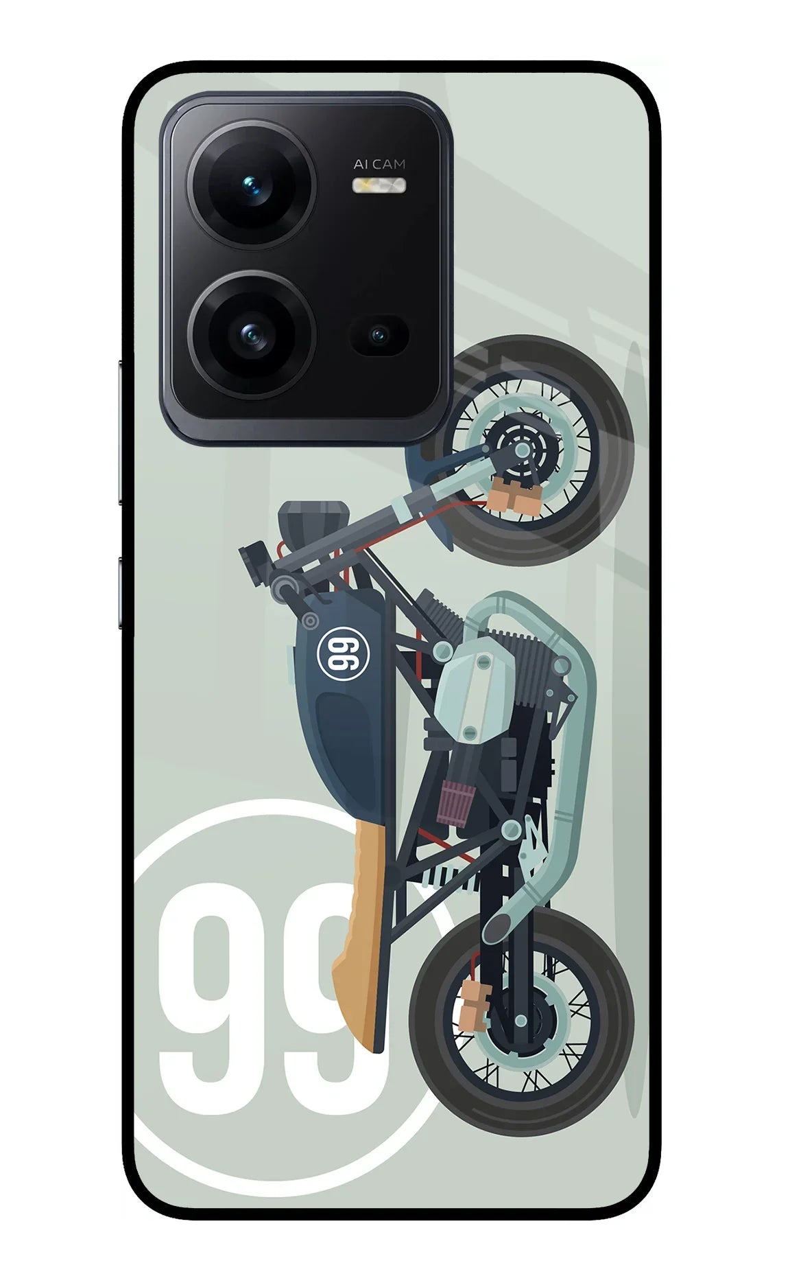 Classic Cafe Racer 99 Vivo V25 5G Glass Case