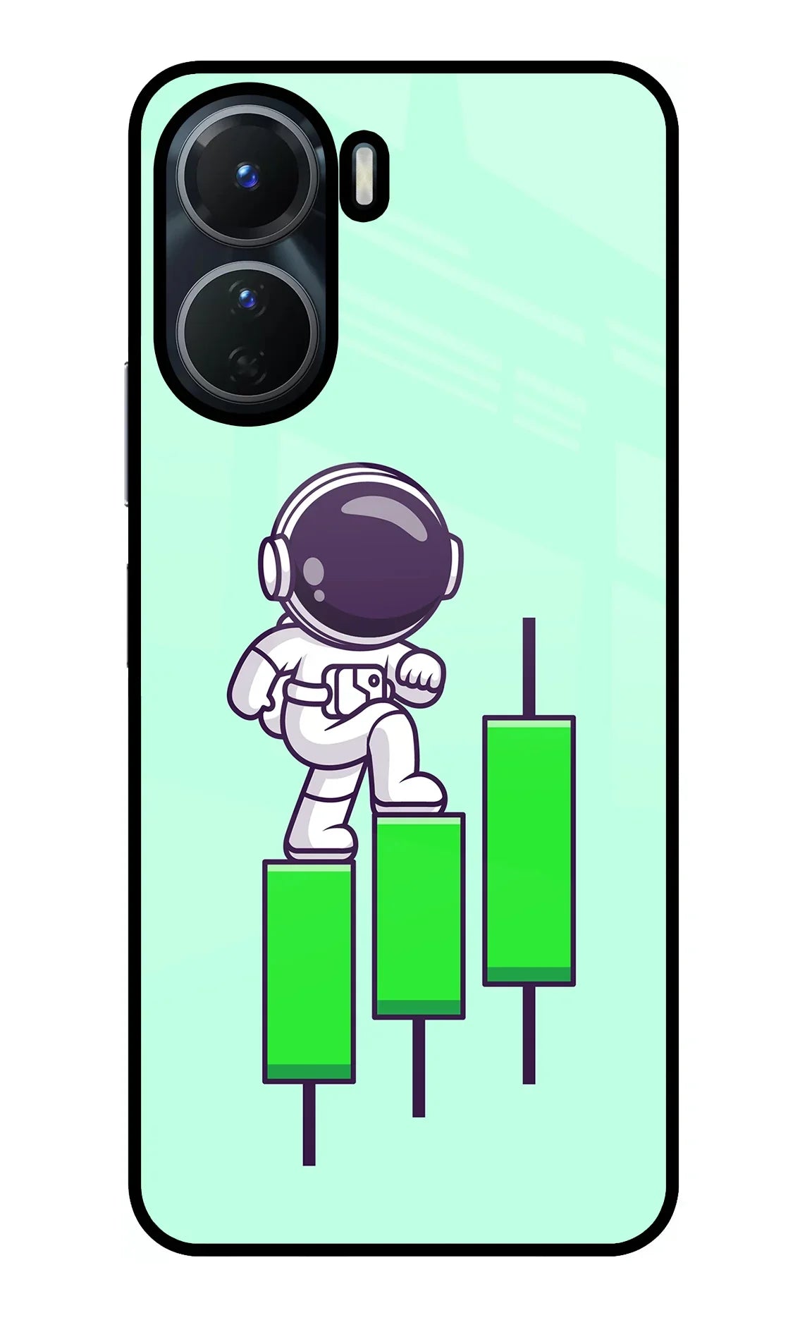 Astronaut Trader Vivo Y16 Glass Case