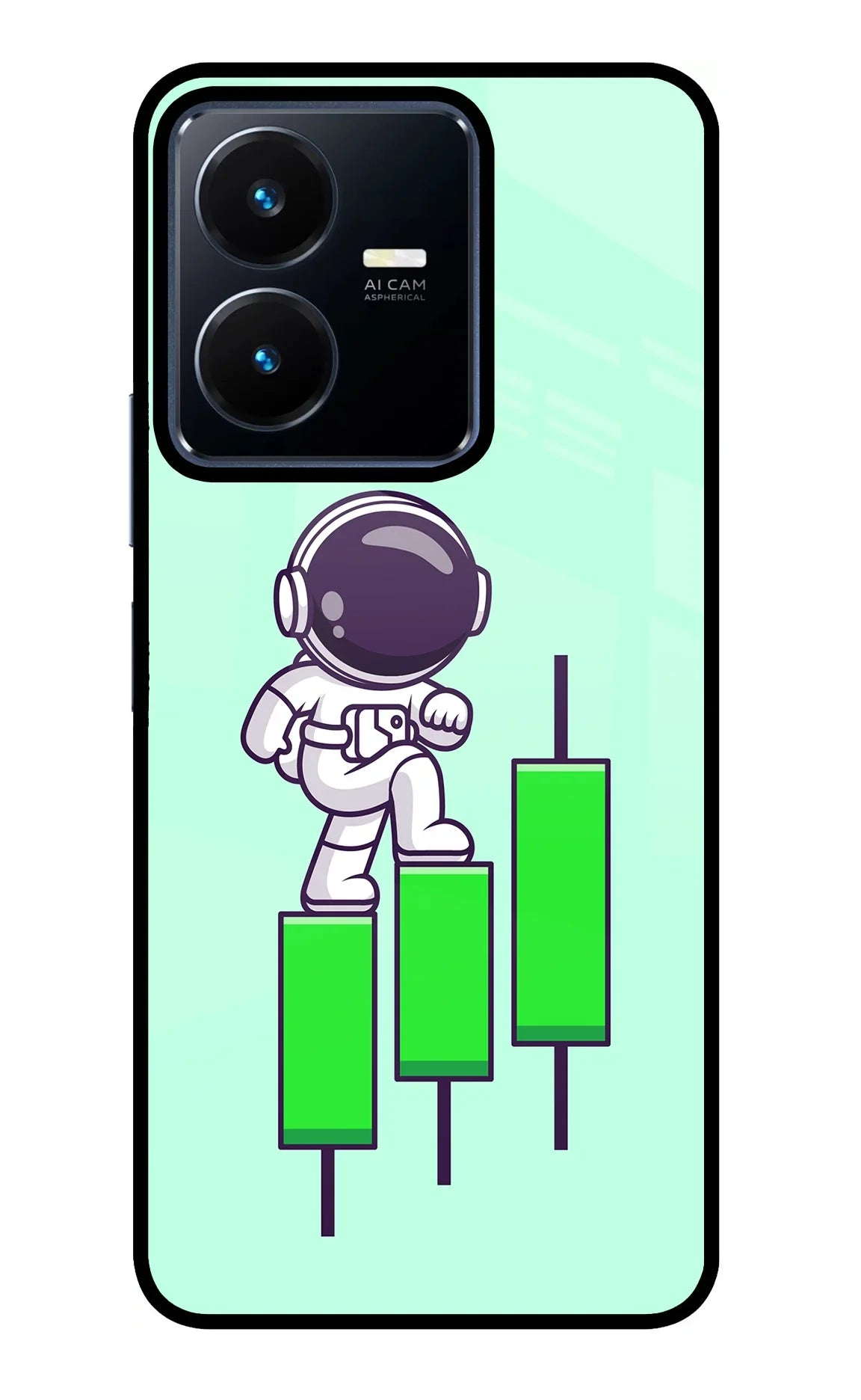 Astronaut Trader Vivo Y22 Glass Case