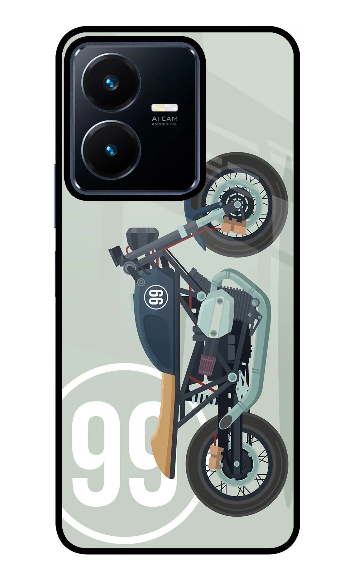 Classic Cafe Racer 99 Vivo Y22 Glass Case