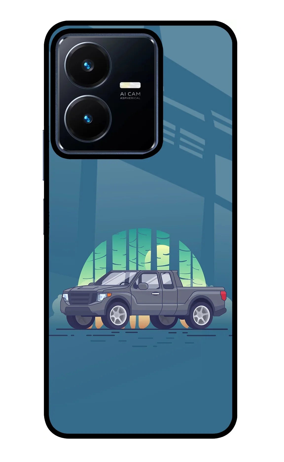 Retro Garage Vibe Vivo Y22 Glass Case