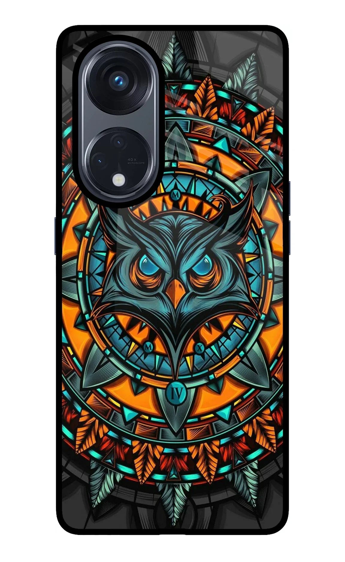 Angry Owl Art Oppo Reno8 T 5G Glass Case