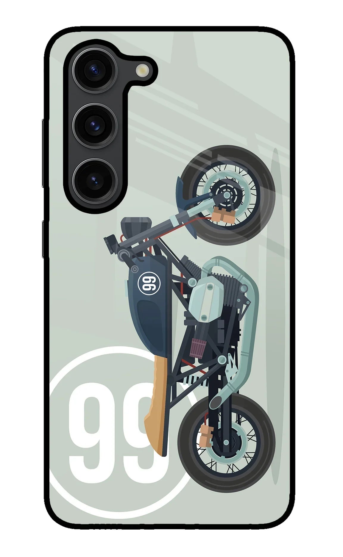 Classic Cafe Racer 99 Samsung S23 Plus Glass Case