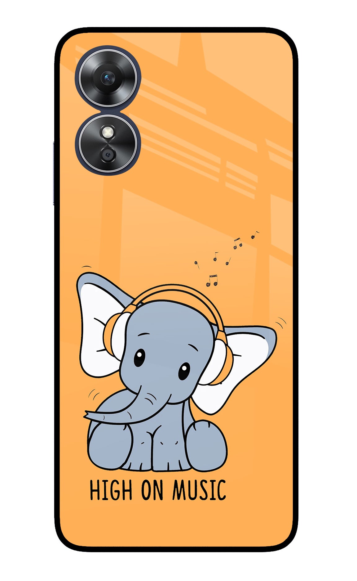 High On Music Oppo A17 Glass Case