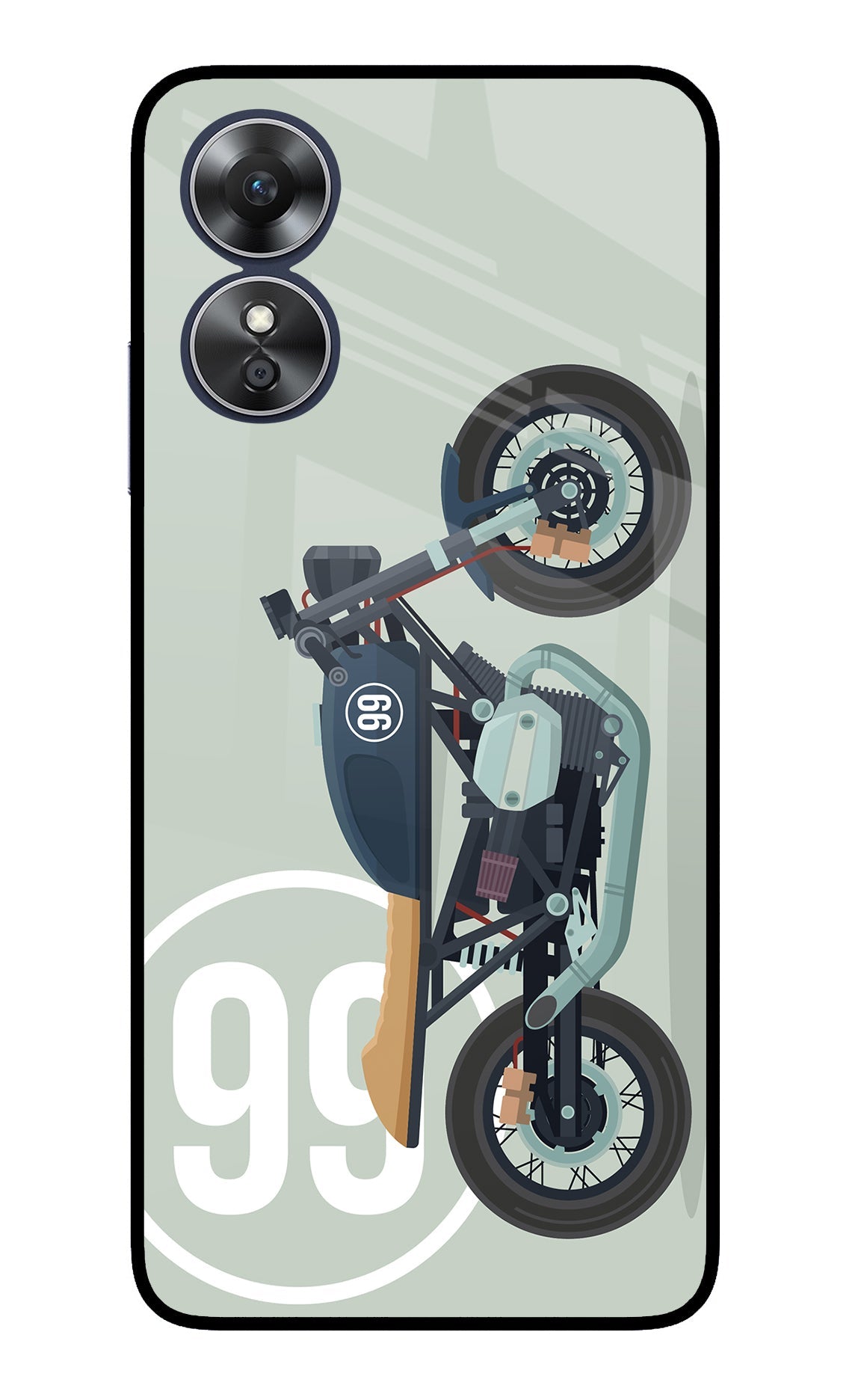 Classic Cafe Racer 99 Oppo A17 Glass Case
