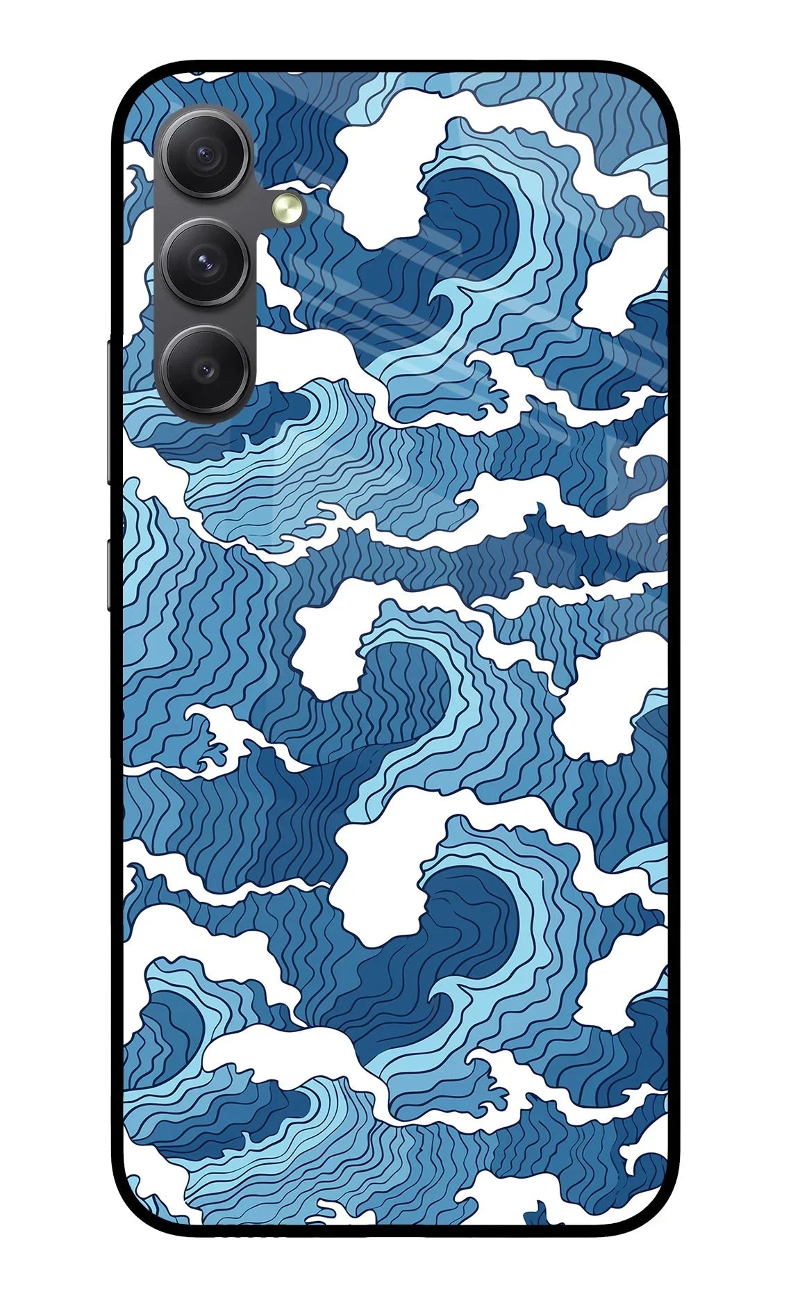 Blue Waves Samsung A34 5G Glass Case
