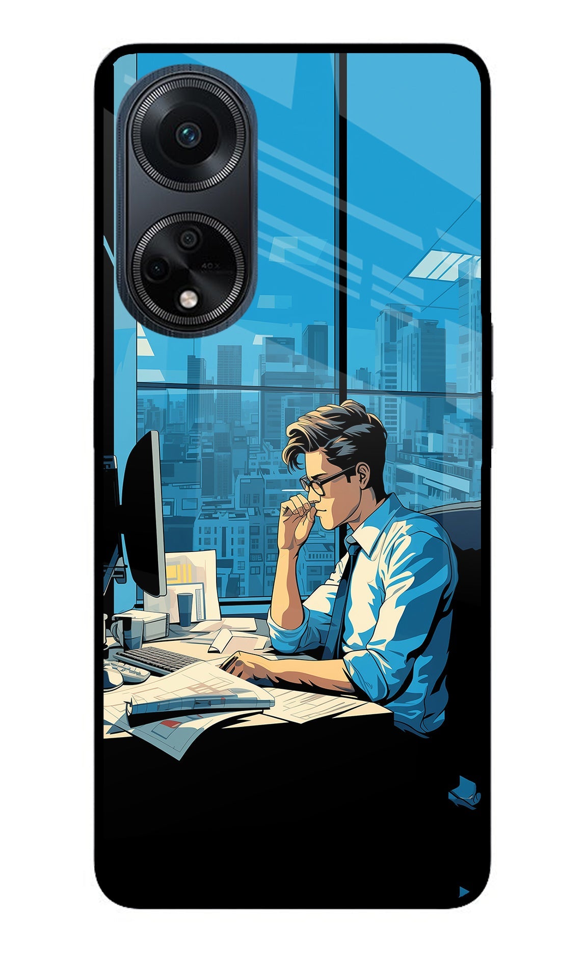 Focused Hustler (AI Generated) Oppo F23 Glass Case