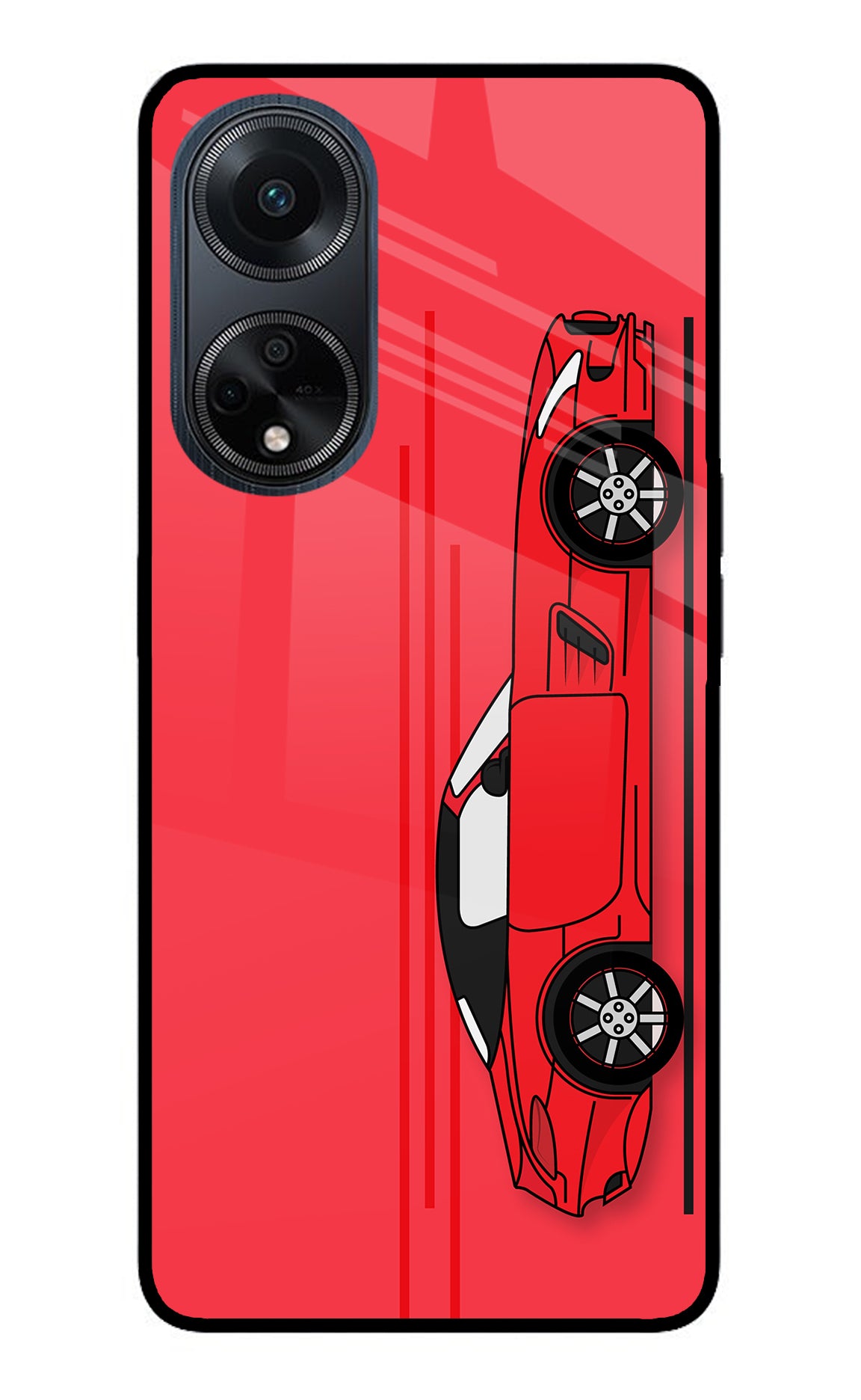 Red Velocity Oppo F23 Glass Case