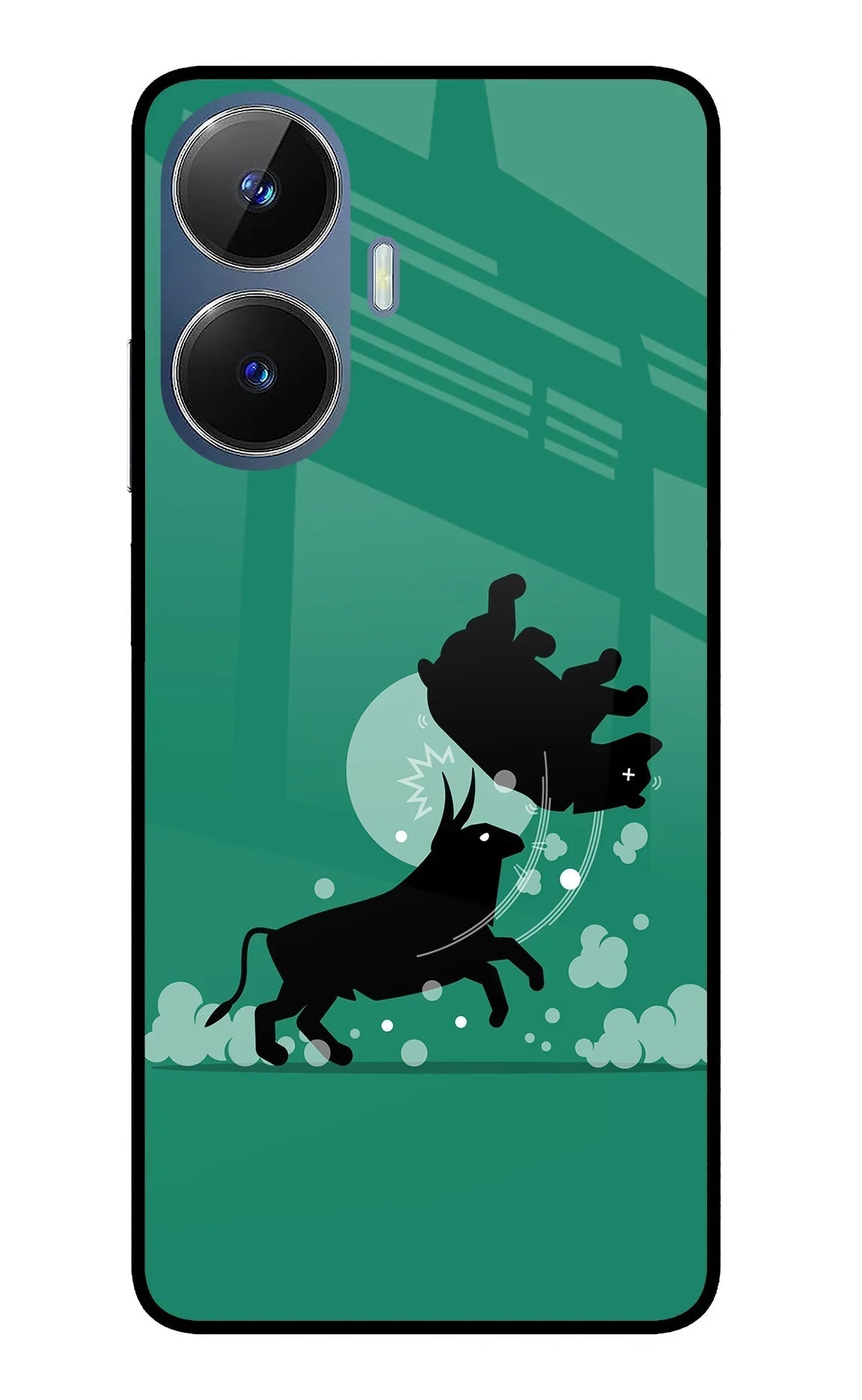 Bull Conqueror Realme C55/N55 Glass Case