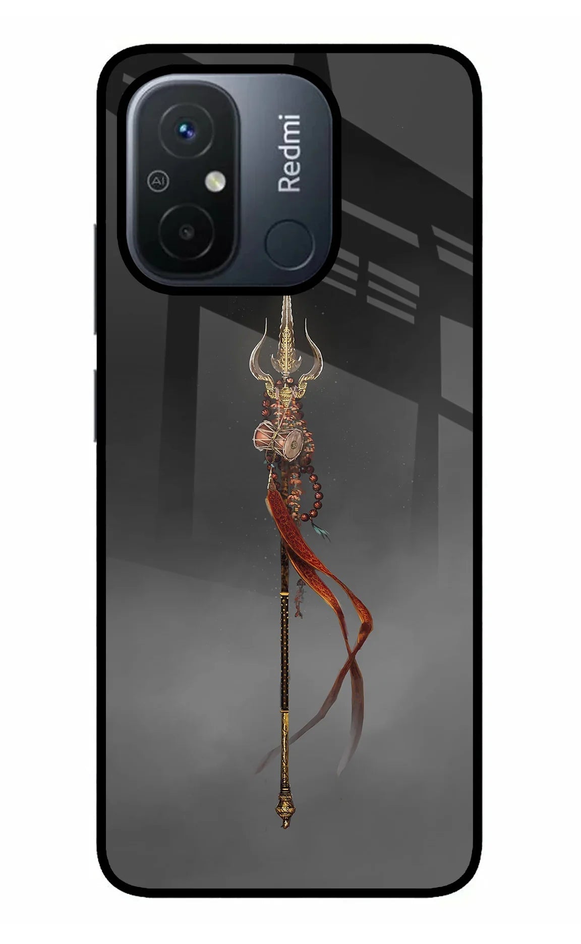 Shiv Trishul Redmi 12C Glass Case