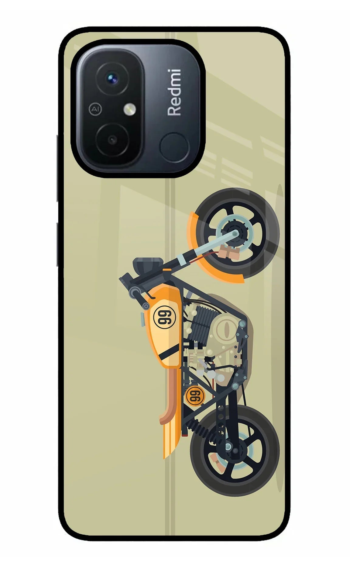 Vertical Speedster Redmi 12C Glass Case