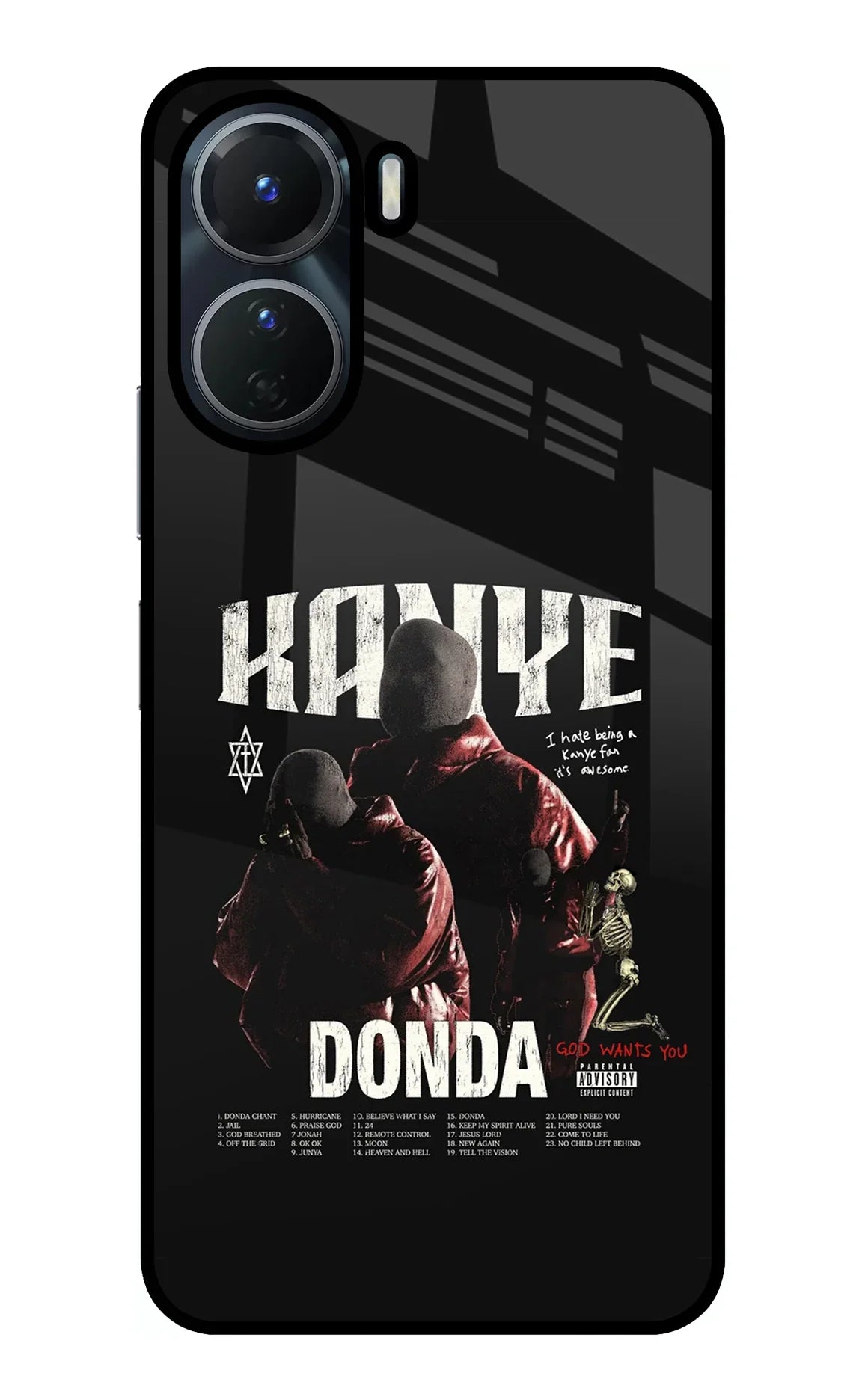 Donda Kanye West Vivo T2x 5G Glass Case