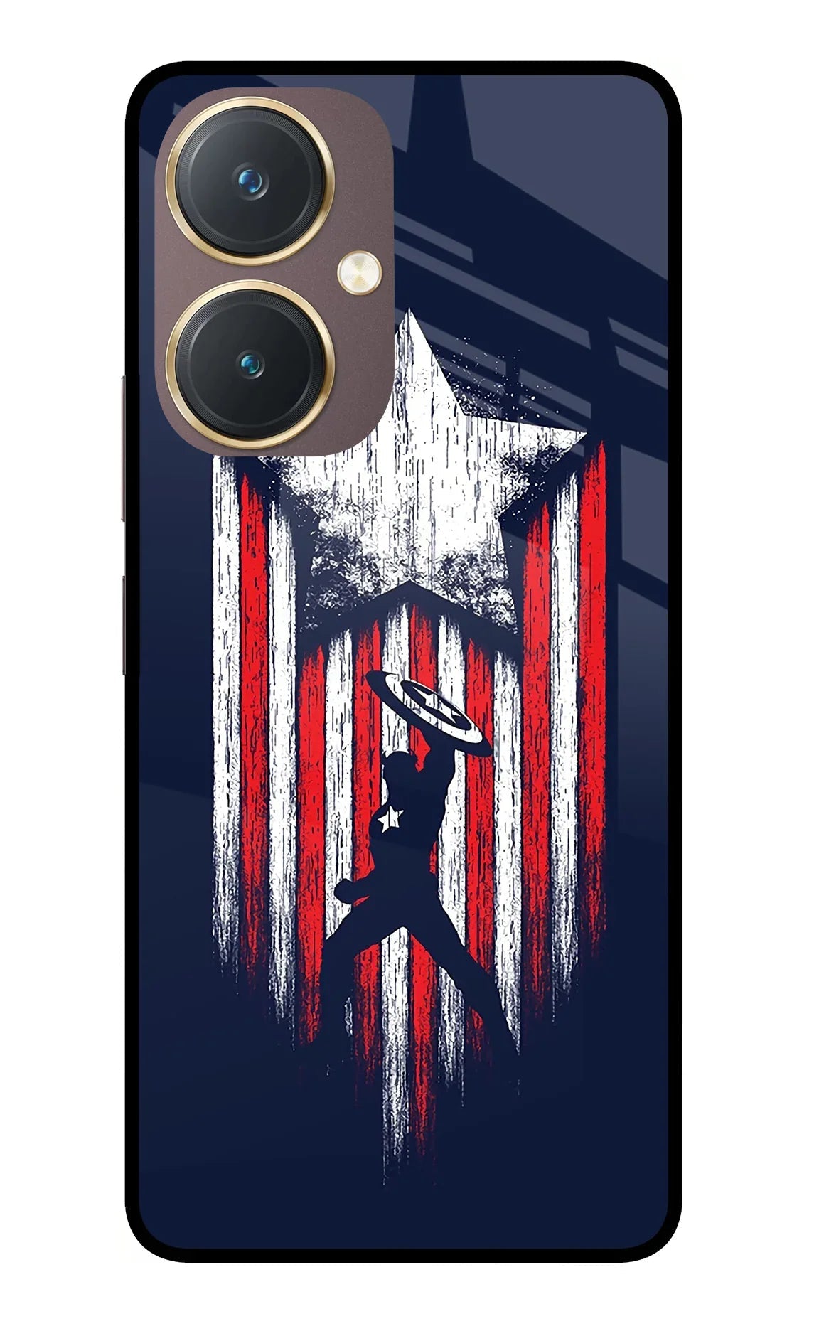 Captain America Marvel Art Vivo Y27 Glass Case
