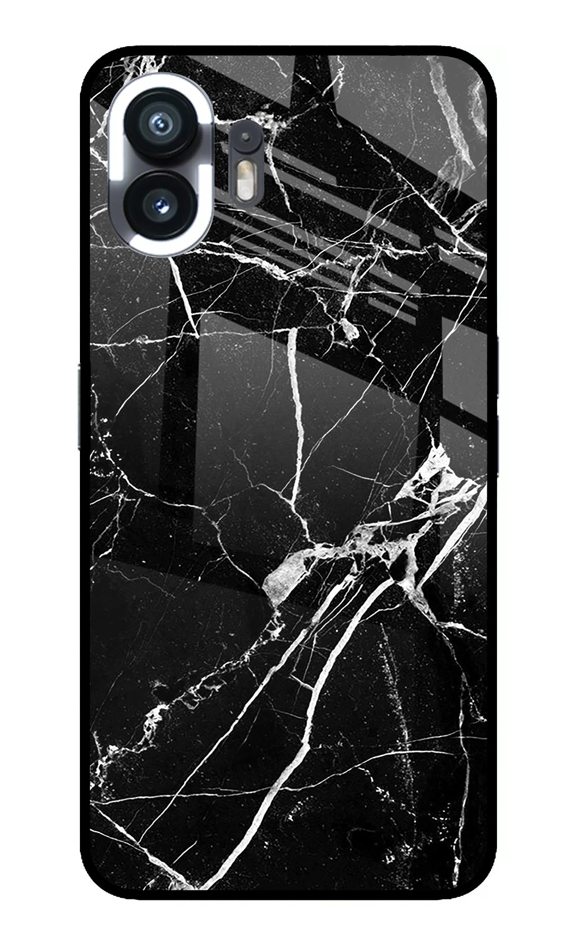 Black Marble Pattern Nothing Phone 2 Back Cover