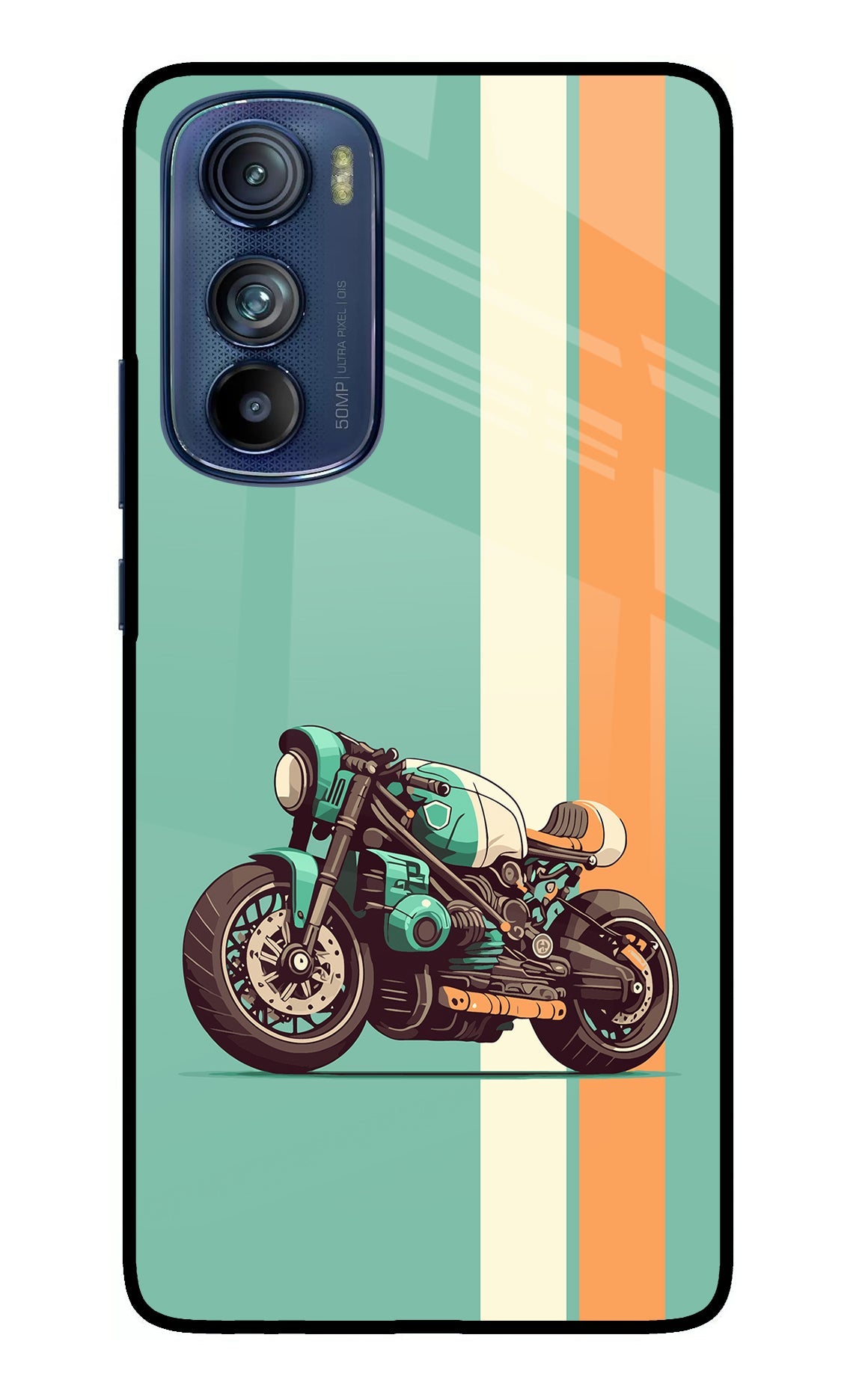 Striped Moto Drift Moto Edge 30 Back Cover