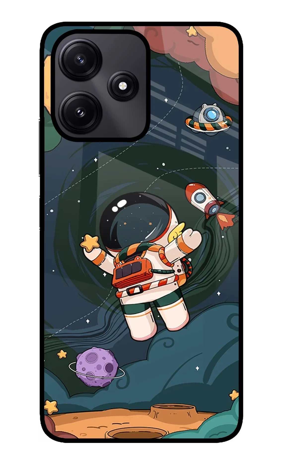 Cartoon Astronaut Redmi 12 5G Back Cover