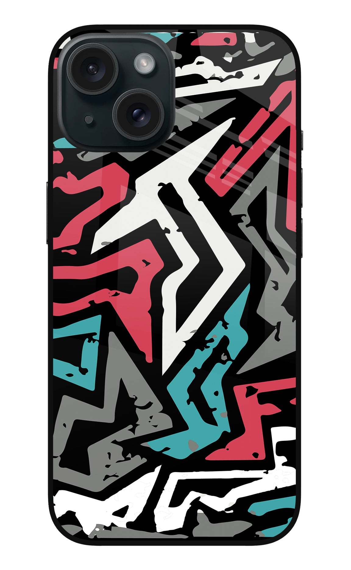 Geometric Graffiti iPhone 15 Plus Back Cover