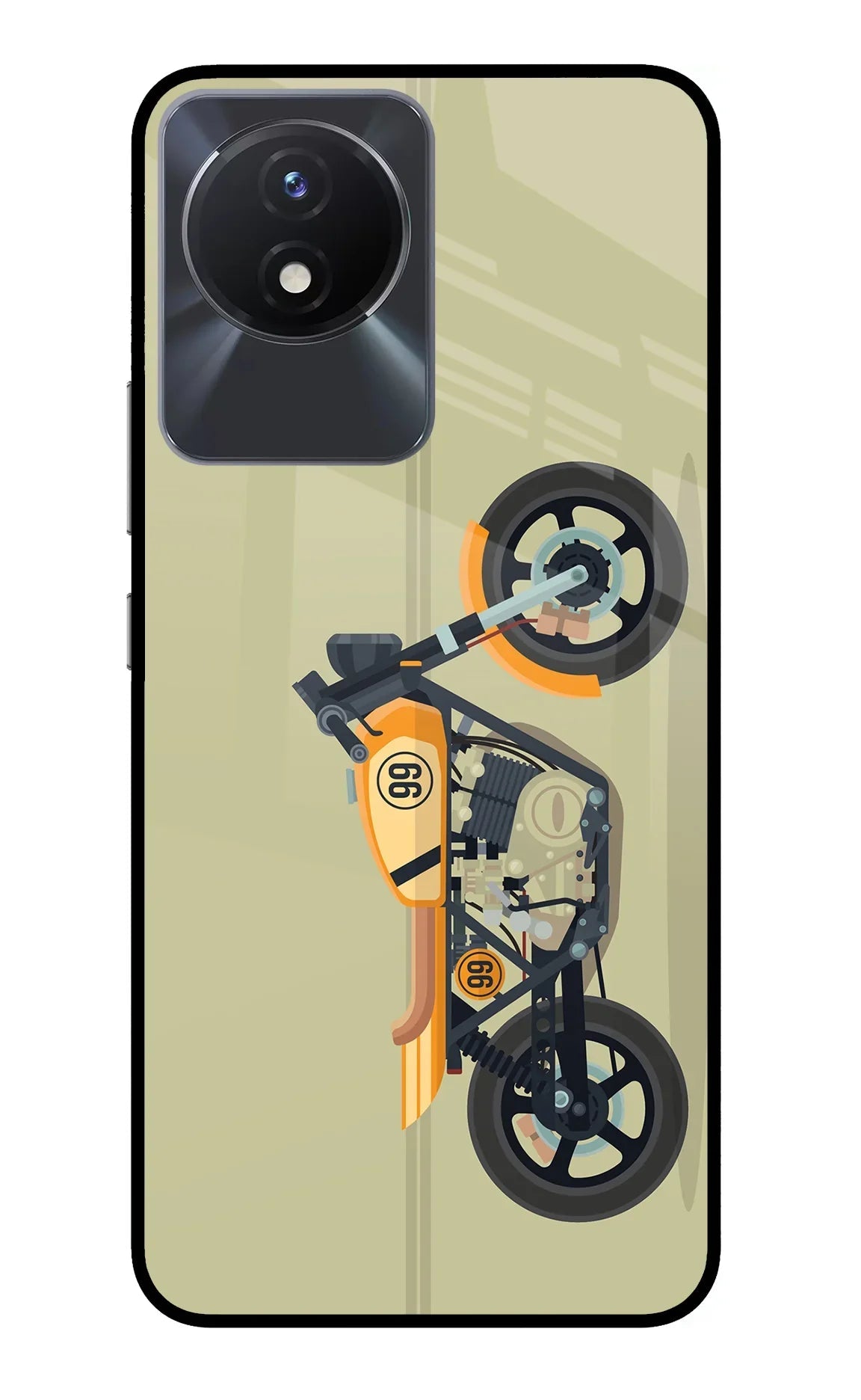 Vertical Speedster Vivo Y02/Y02T Glass Case