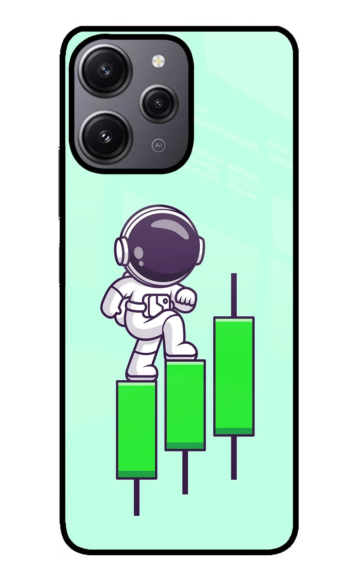 Astronaut Trader Redmi 12 4G Glass Case