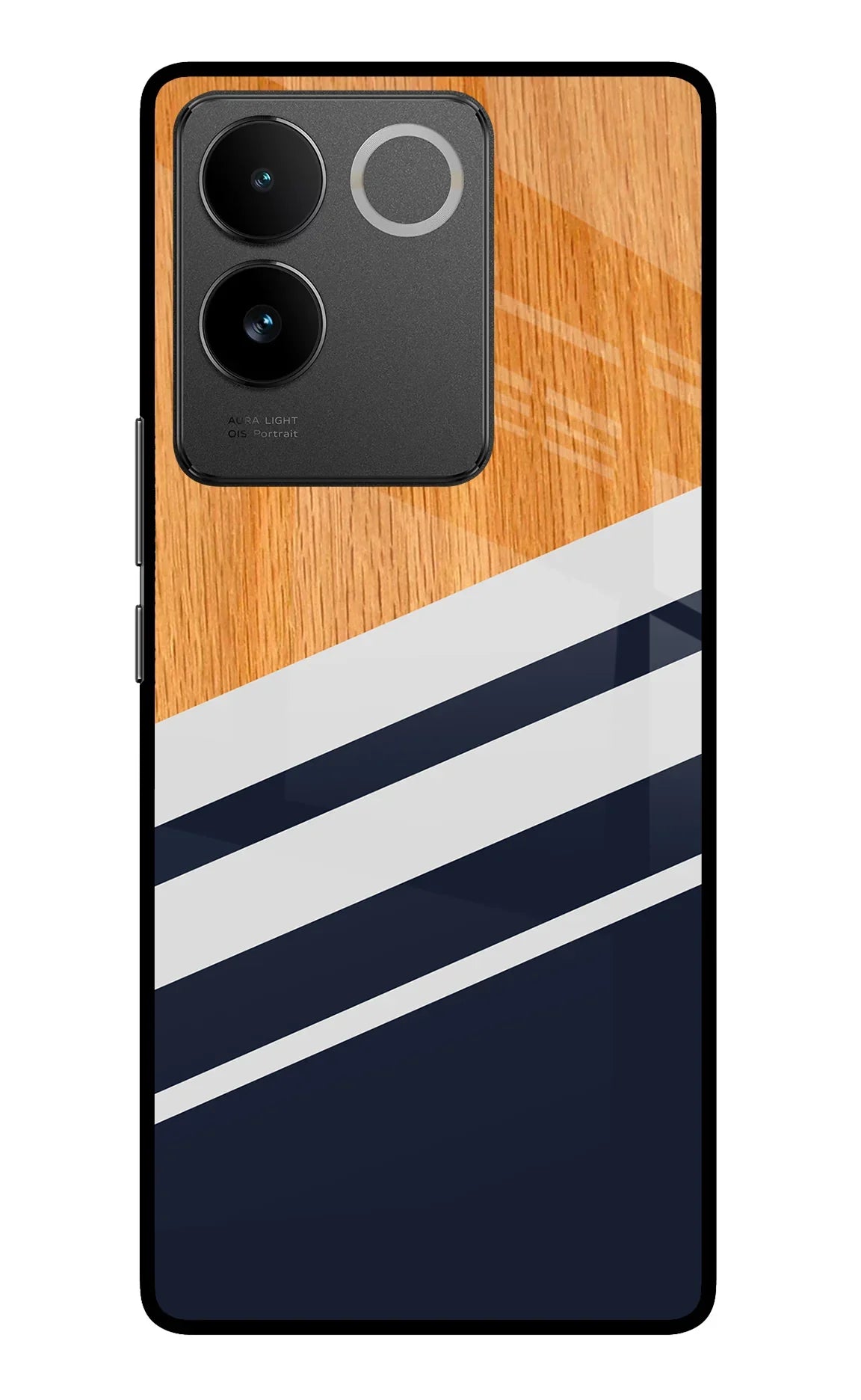 Blue and white wooden Vivo T2 Pro 5G Back Cover