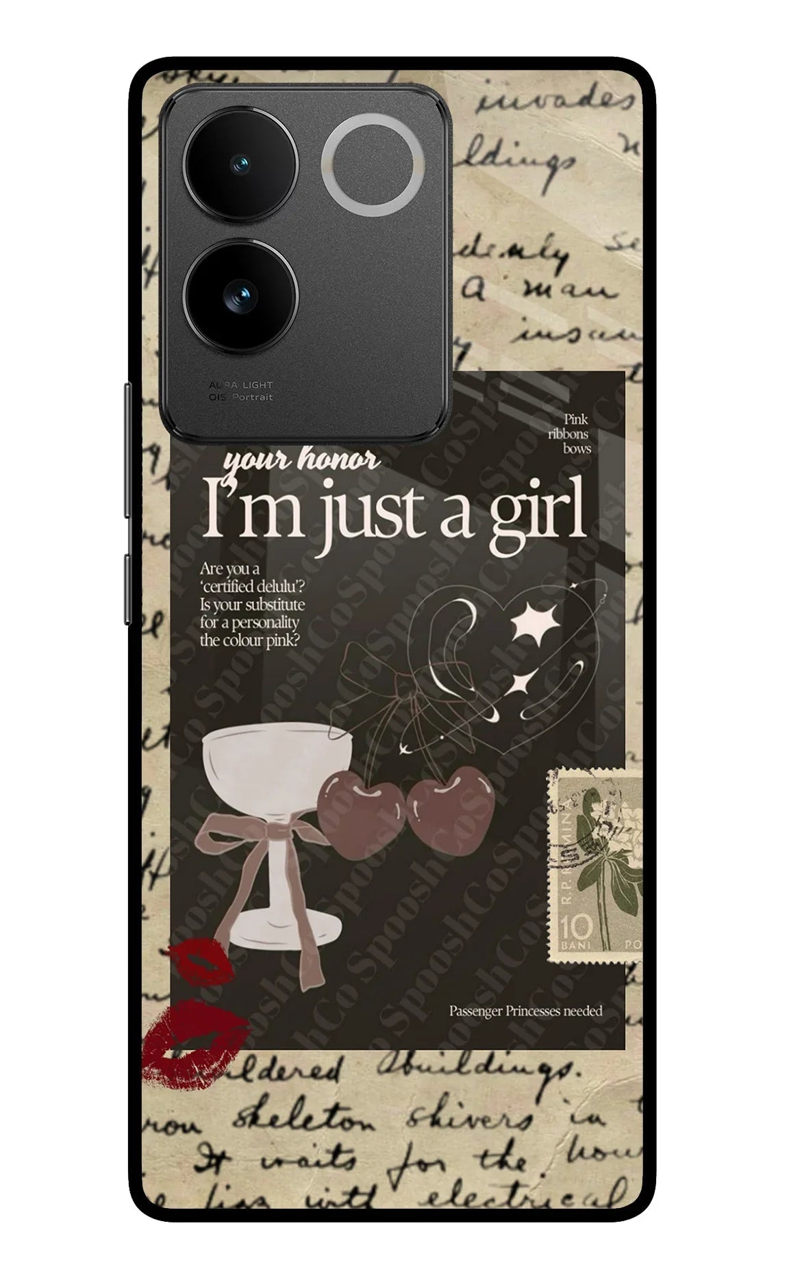 I am just a girl Vivo T2 Pro 5G Glass Case