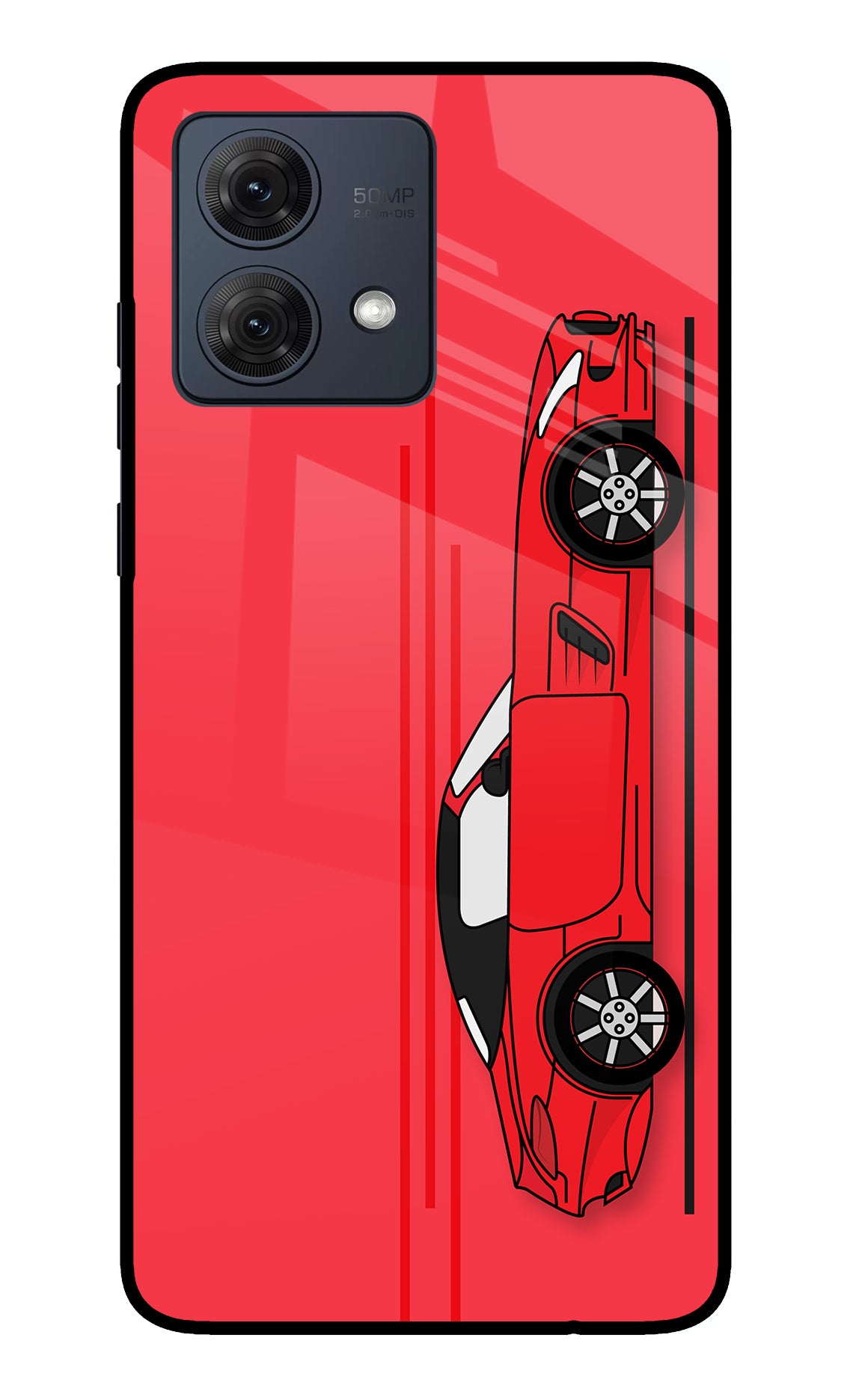 Red Velocity Moto G54 5G Glass Case