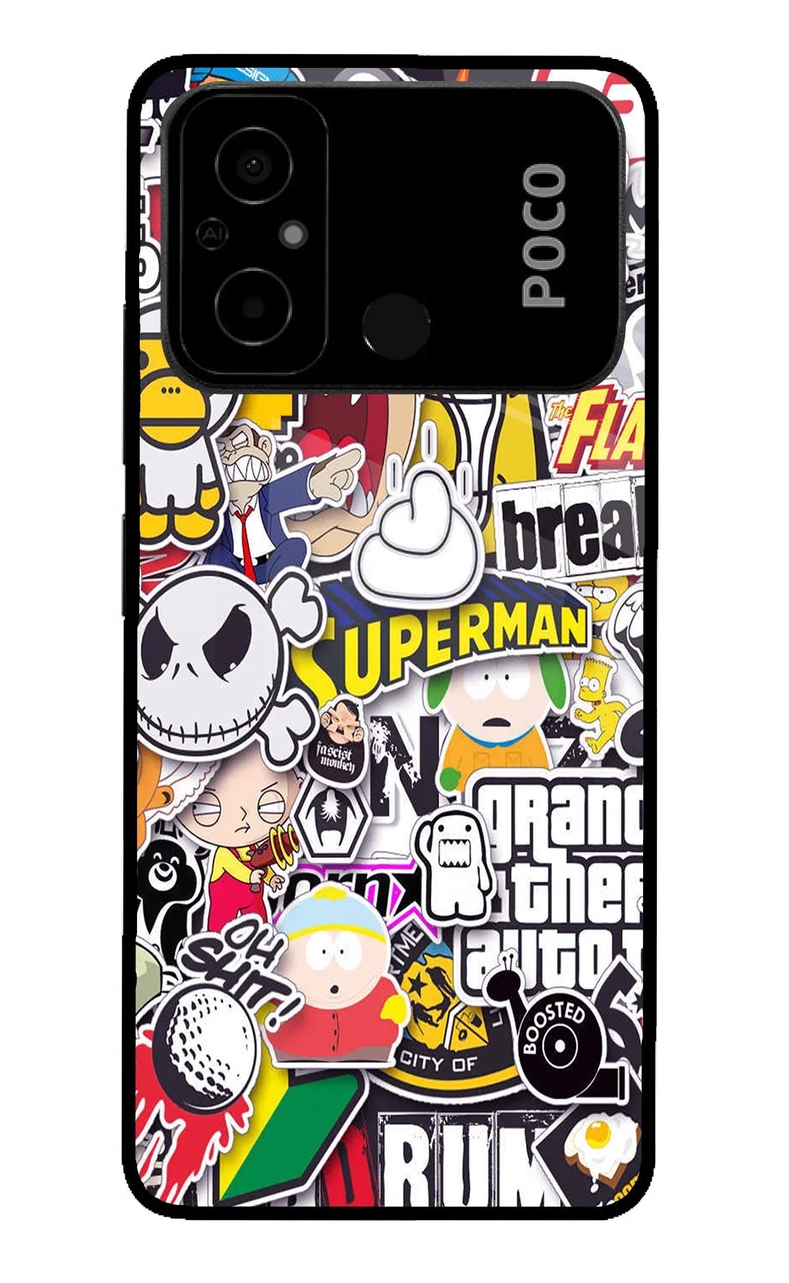 Sticker Bomb Poco C55 Back Cover
