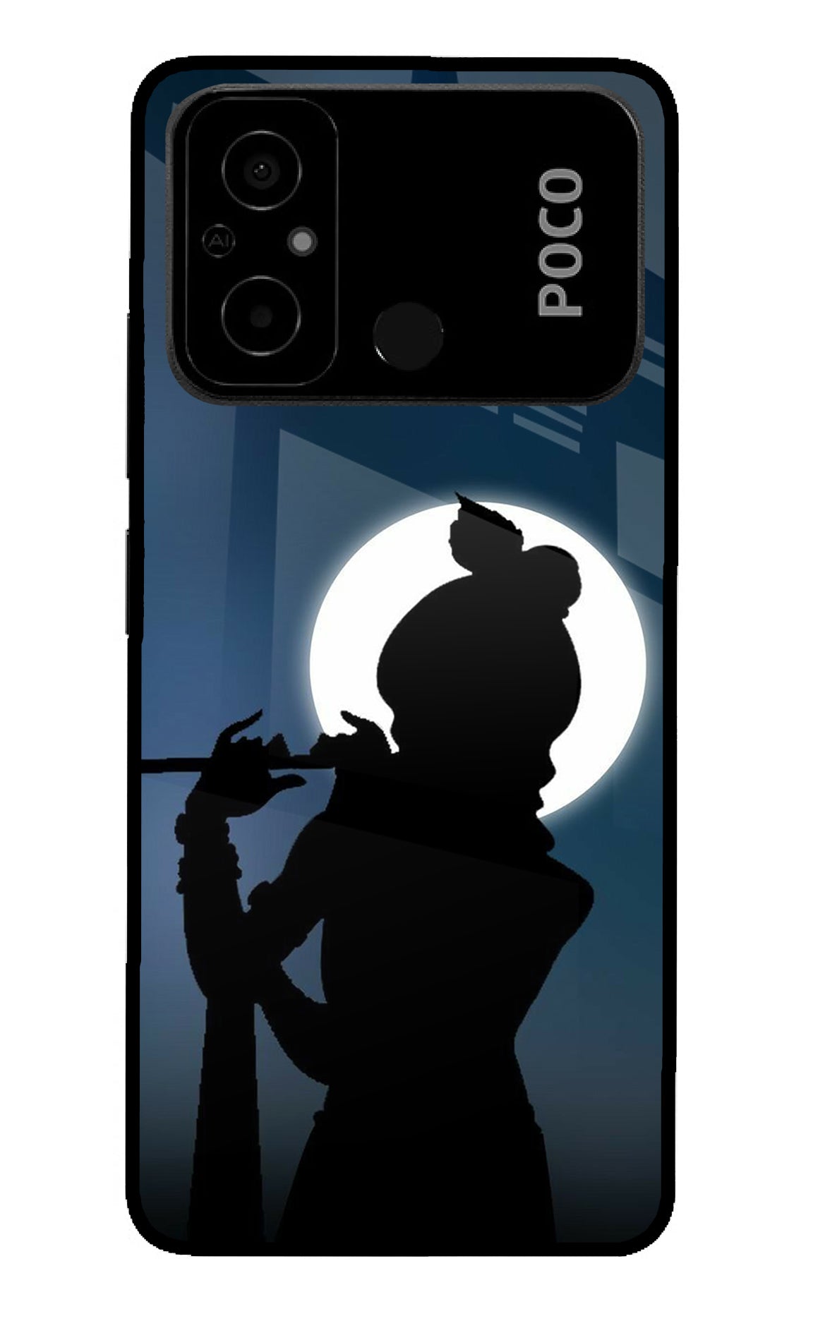 Shri Krishna Silhouette Poco C55 Back Cover