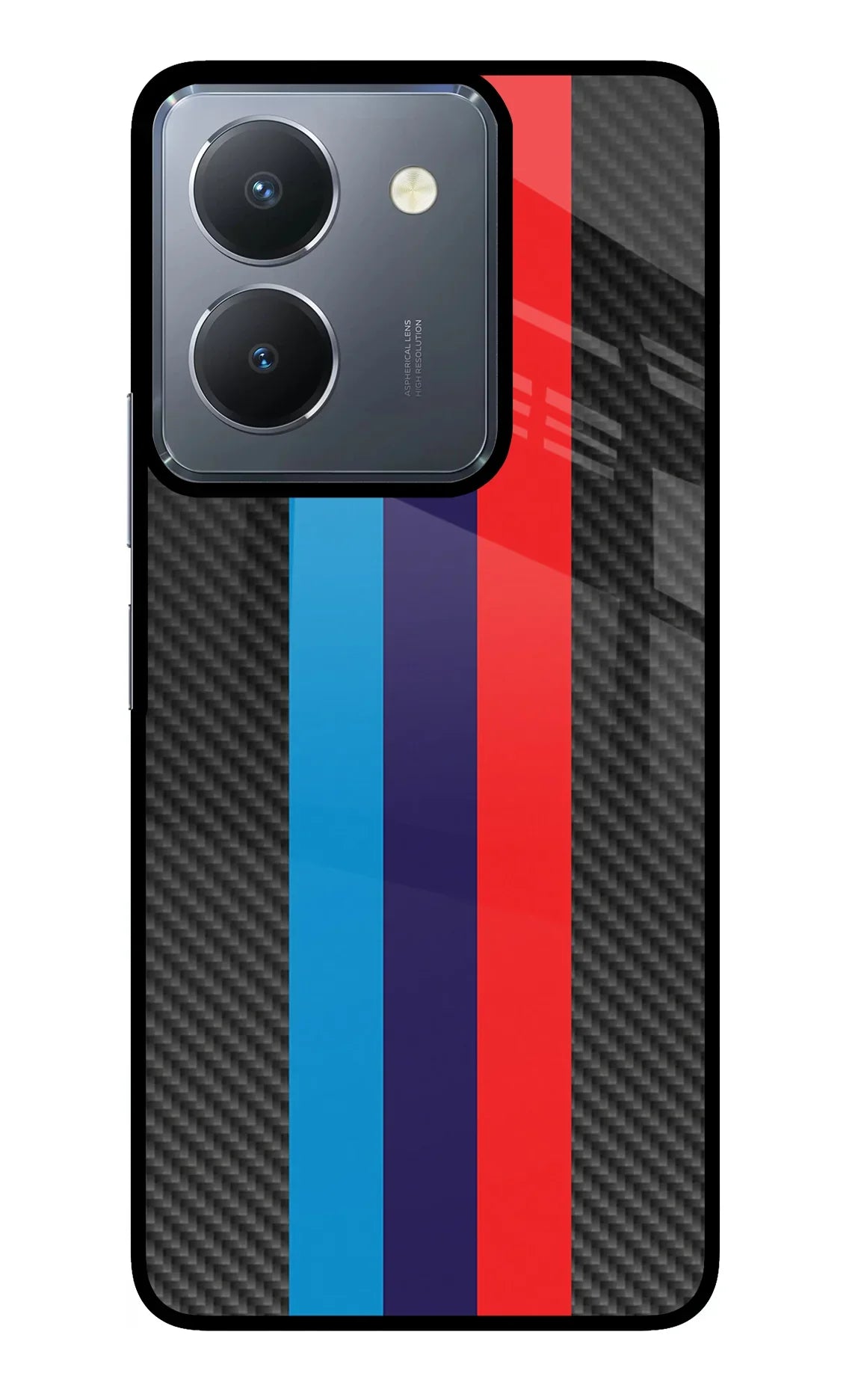 BMW Stripes Pattern Vivo Y36 Glass Case