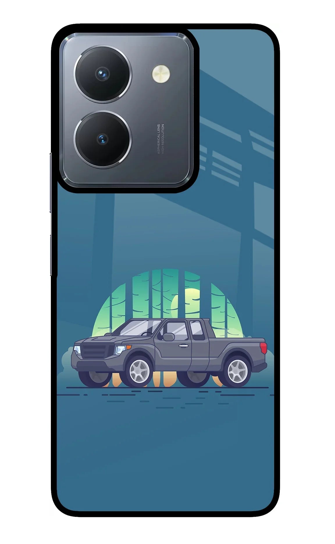 Retro Garage Vibe Vivo Y36 Glass Case