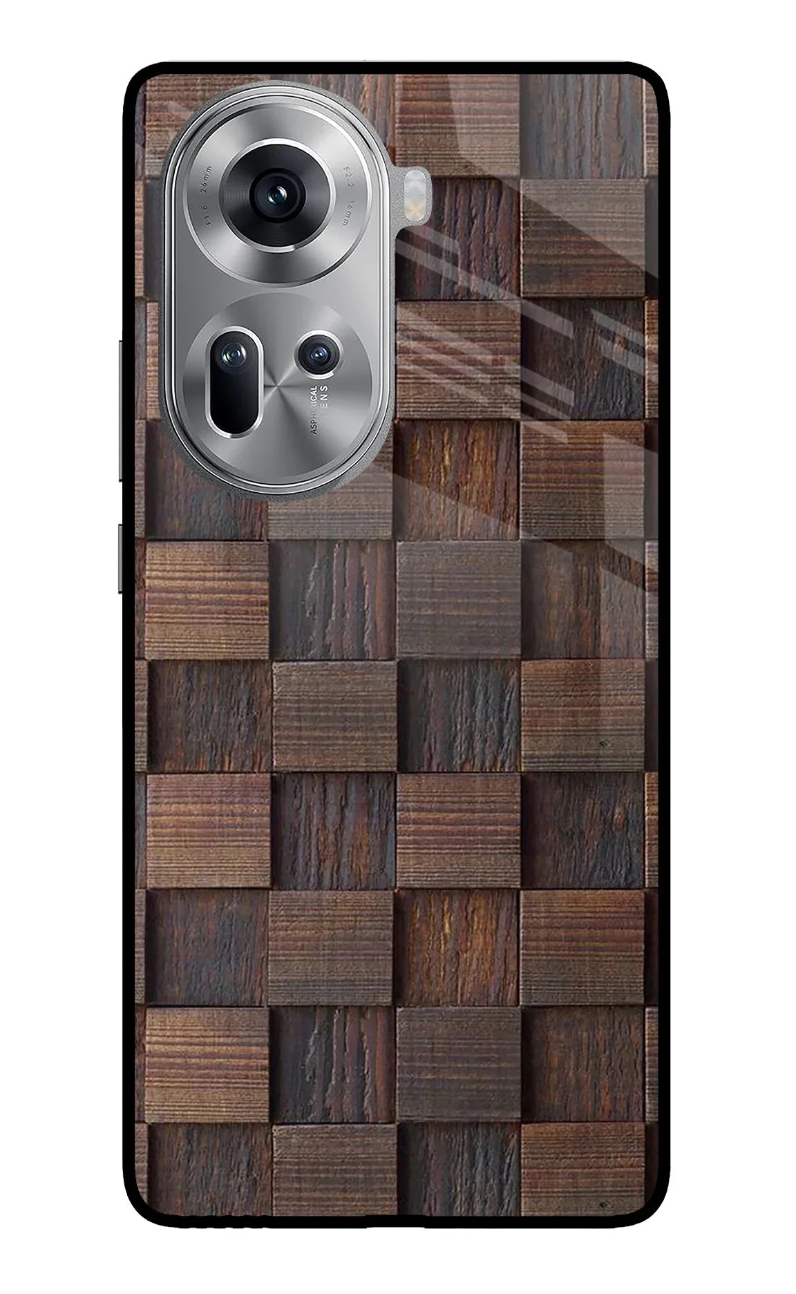 Wooden Cube Design Oppo Reno11 Back Cover