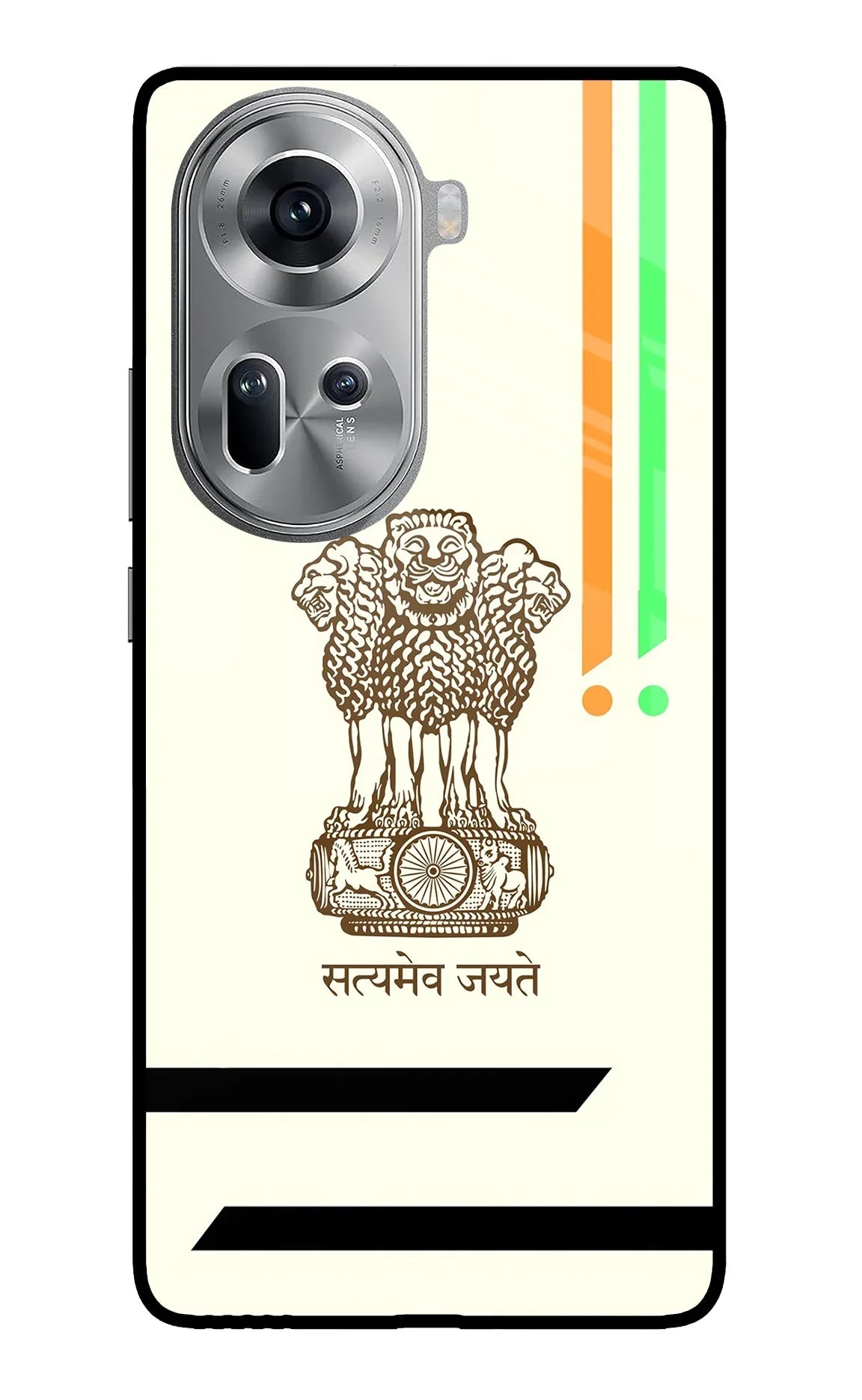 Satyamev Jayate Brown Logo Oppo Reno11 Glass Case