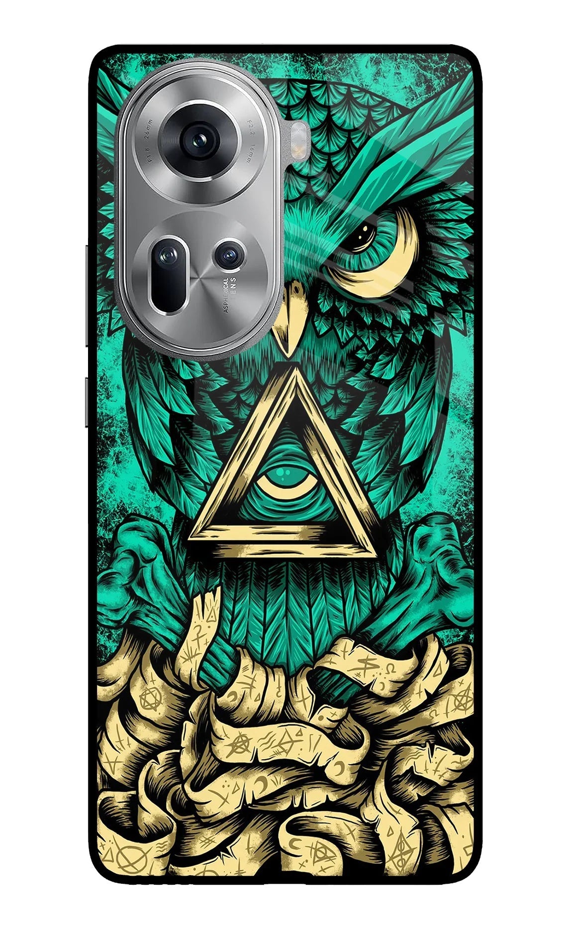 Green Owl Oppo Reno11 Back Cover