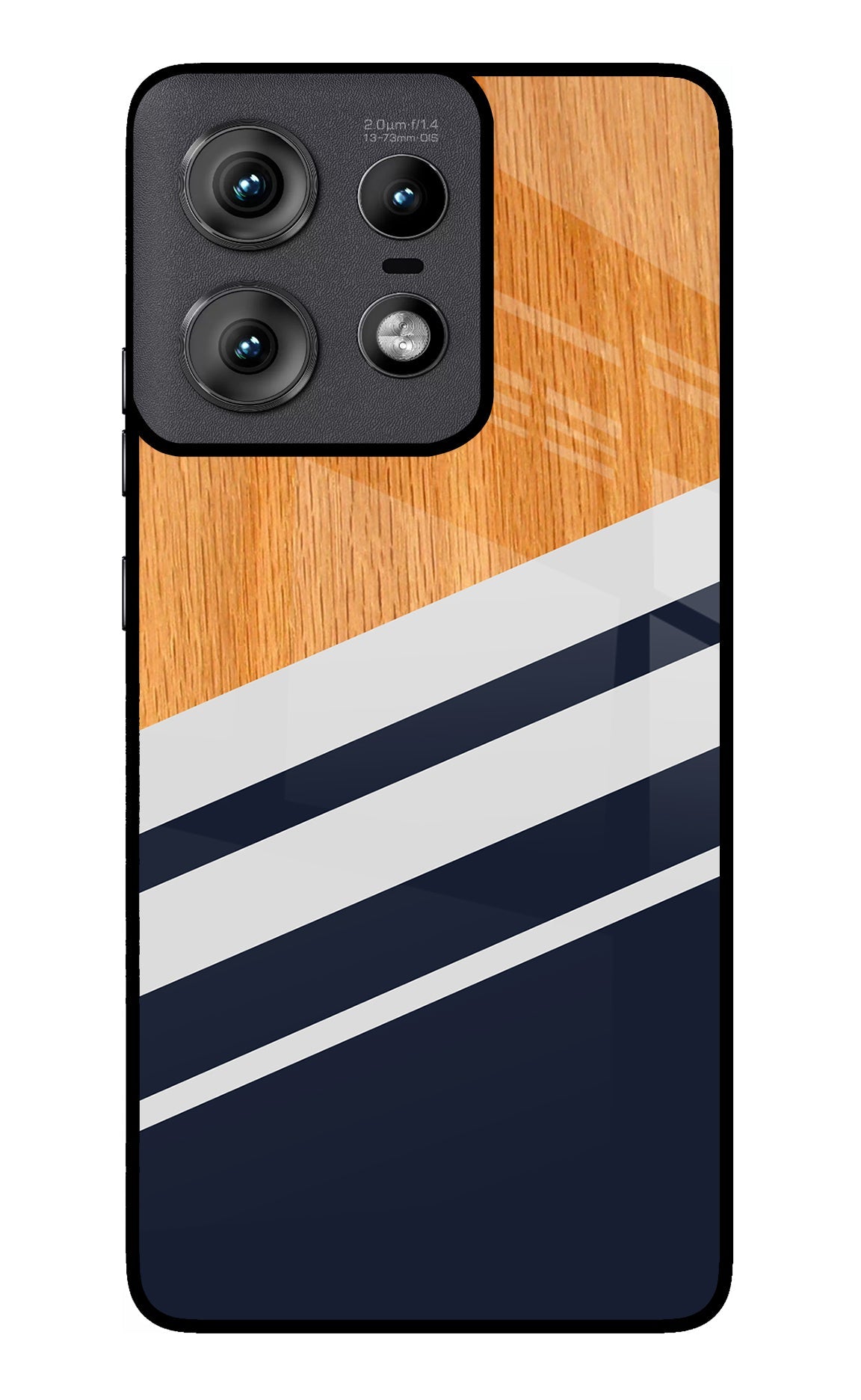 Blue and white wooden Moto Edge 50 Pro 5G Back Cover