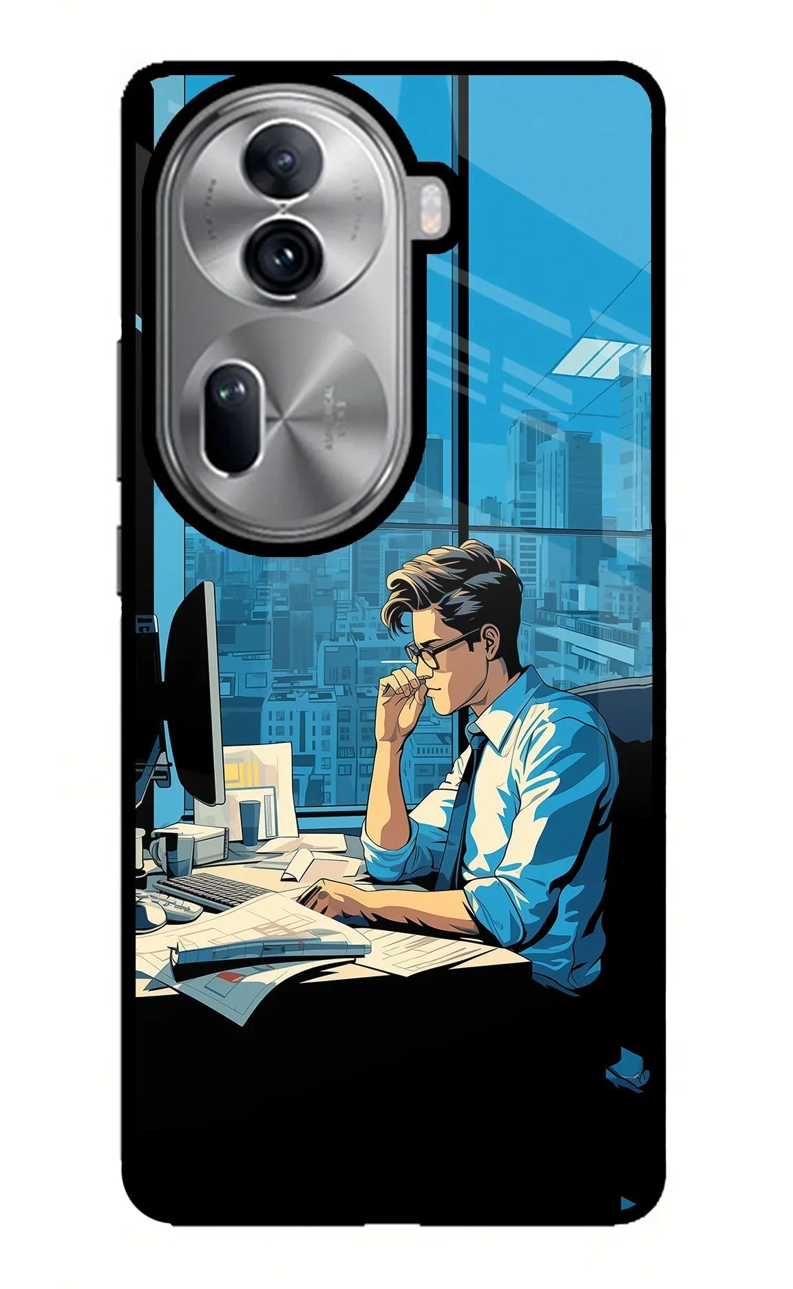 Focused Hustler (AI Generated) Oppo Reno11 Pro 5G Glass Case