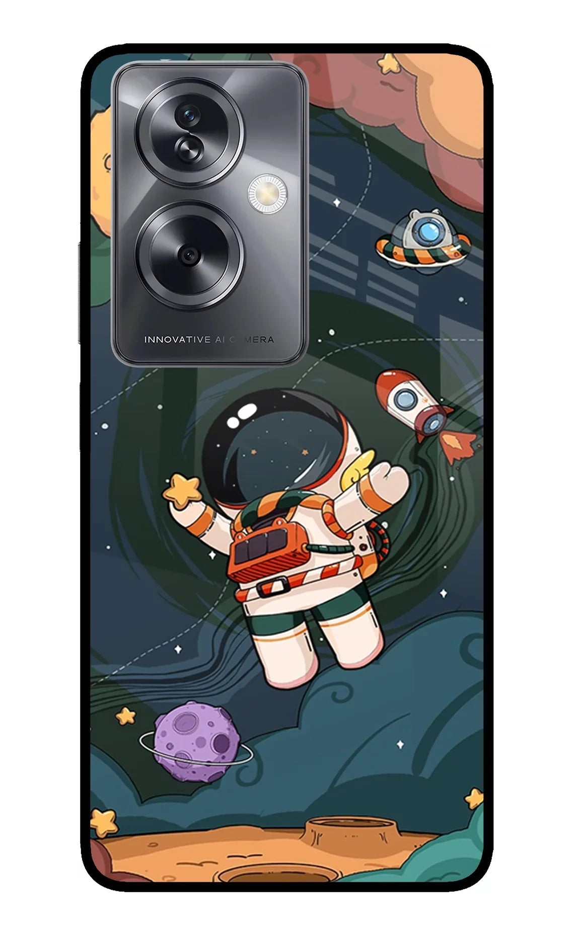 Cartoon Astronaut Oppo A79 5G Back Cover