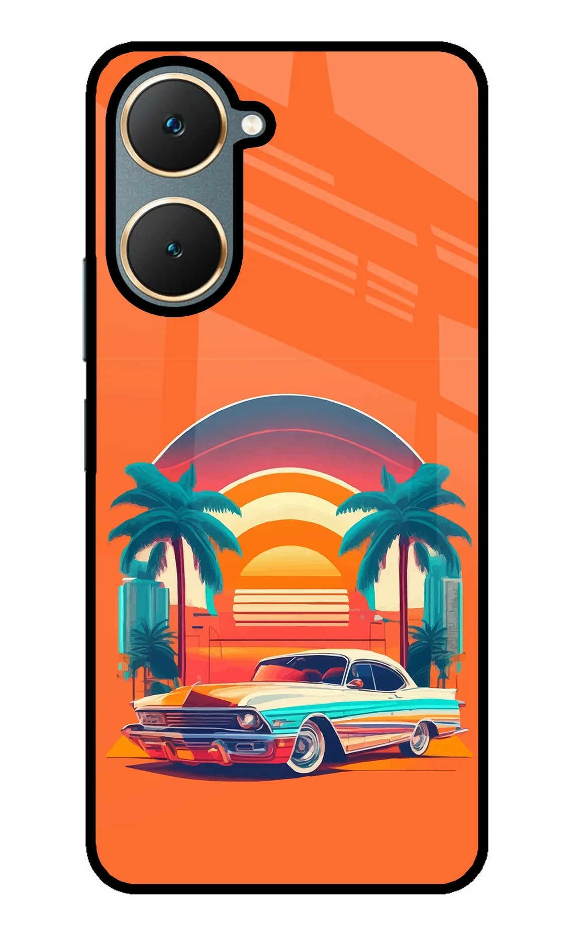Palm Drive 80s Vivo Y18/Y18e Glass Case