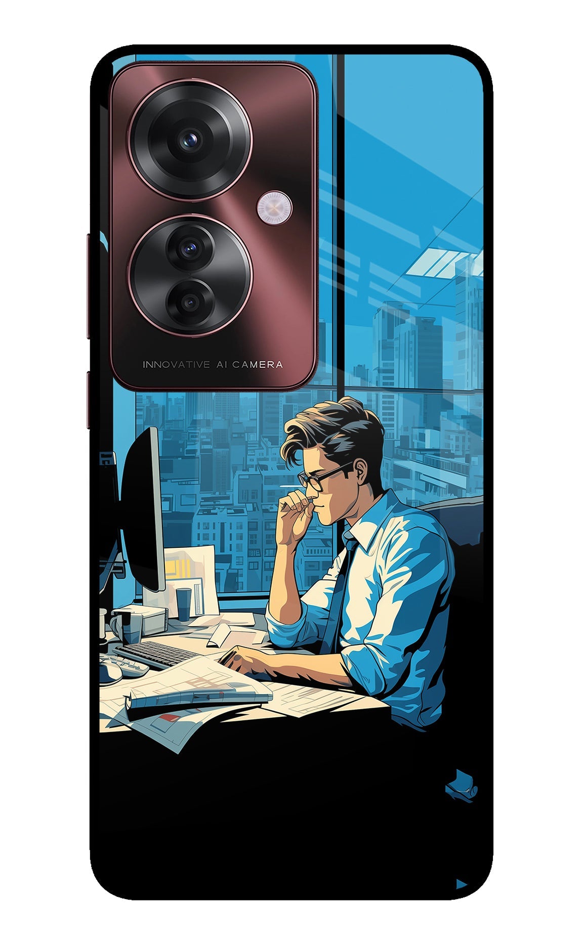 Focused Hustler (AI Generated) Oppo F25 Pro 5G Glass Case