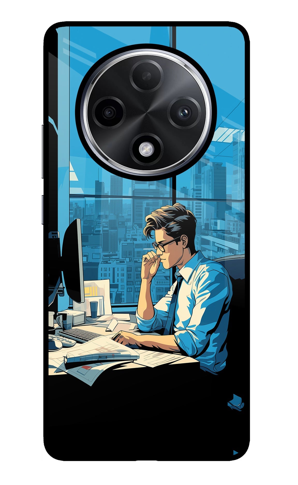 Focused Hustler (AI Generated) Oppo F27 Pro Plus Glass Case