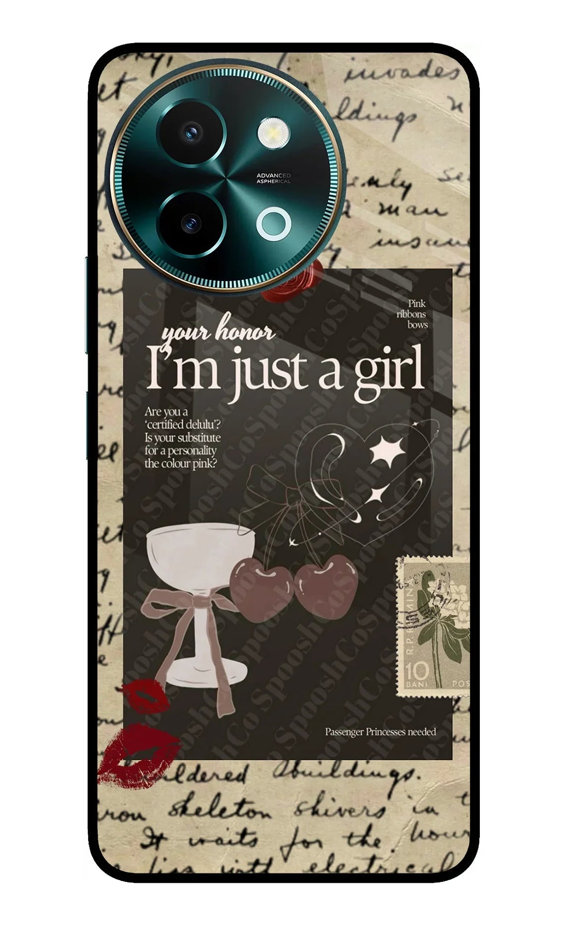 I am just a girl Vivo Y58 5G Glass Case