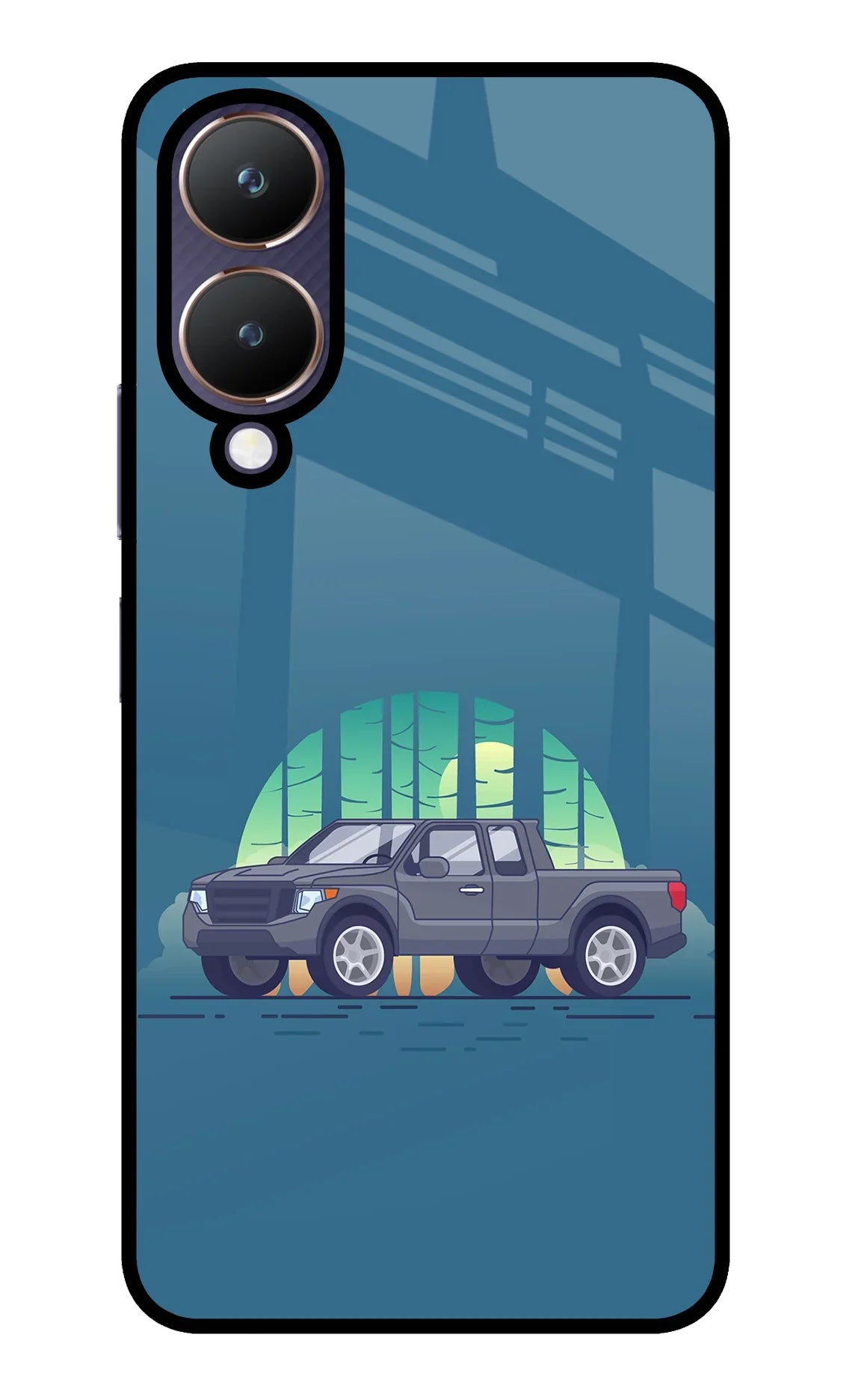Retro Garage Vibe Vivo Y28 5G Glass Case