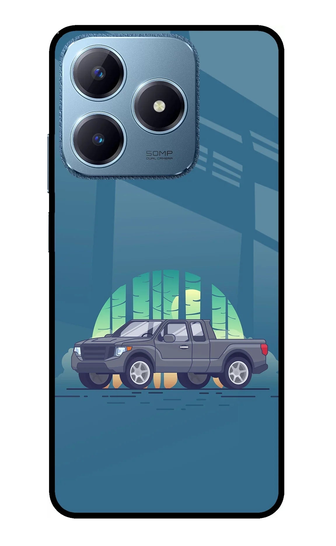 Retro Garage Vibe Realme C63 Glass Case