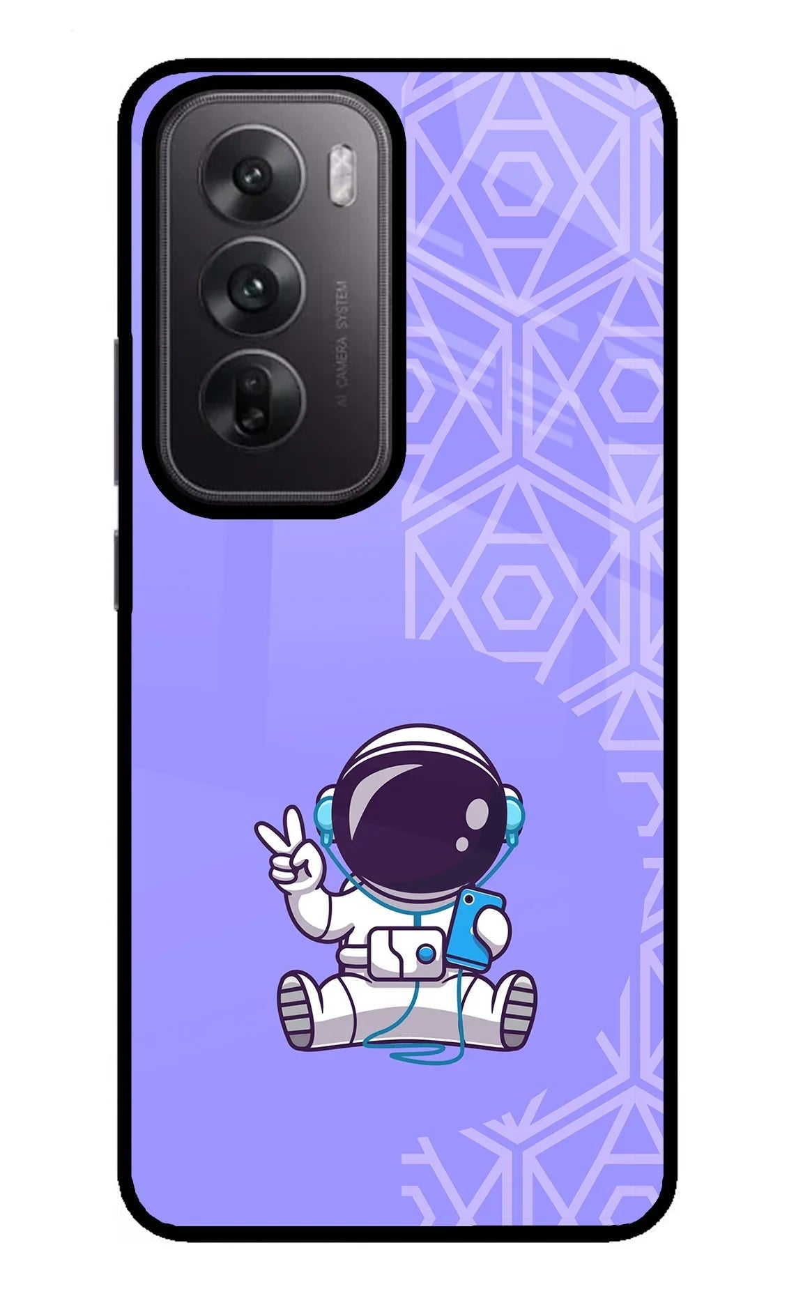 Cute Astronaut Chilling Oppo Reno12 5G Back Cover