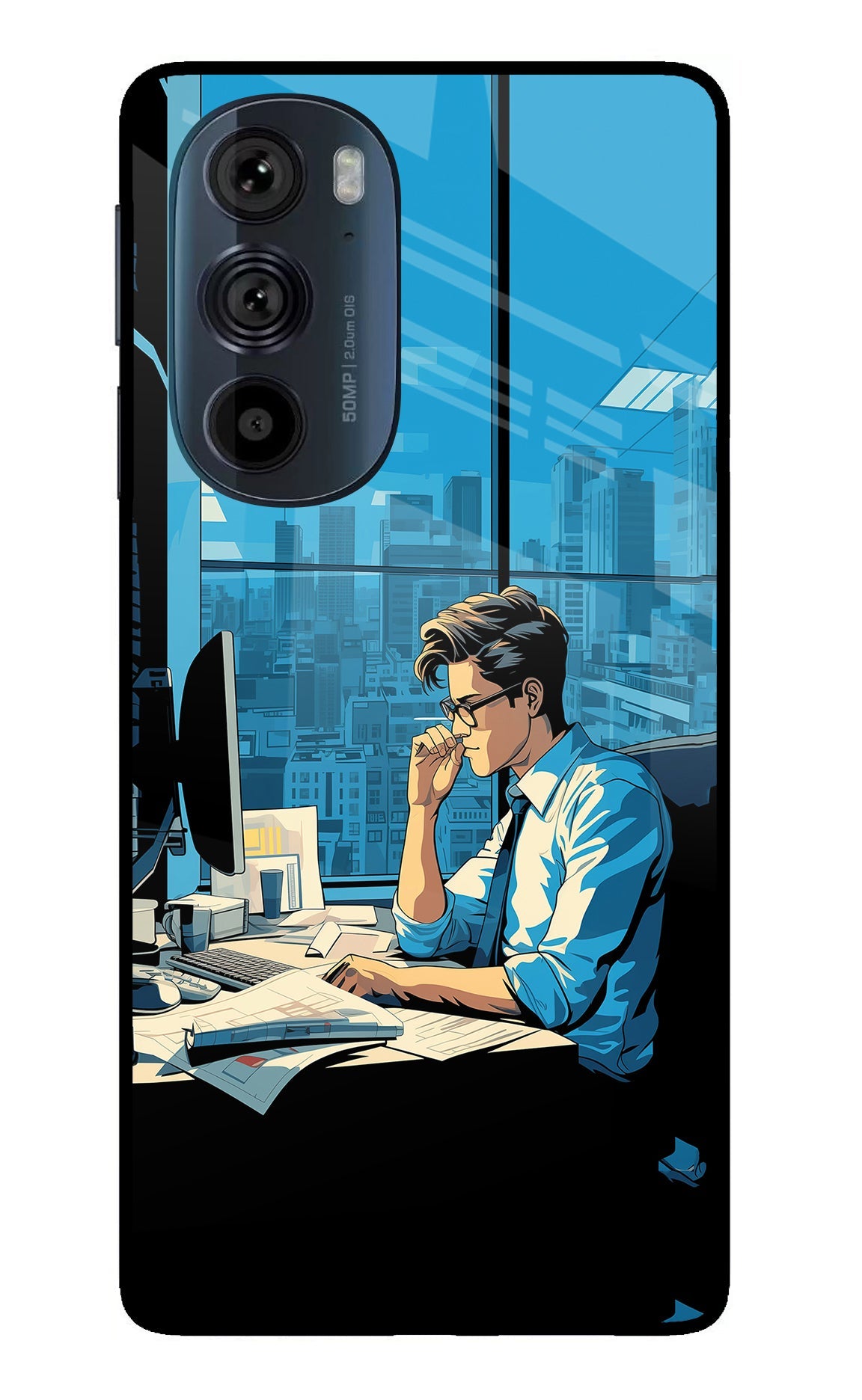 Focused Hustler (AI Generated) Moto Edge 30 Pro Back Cover