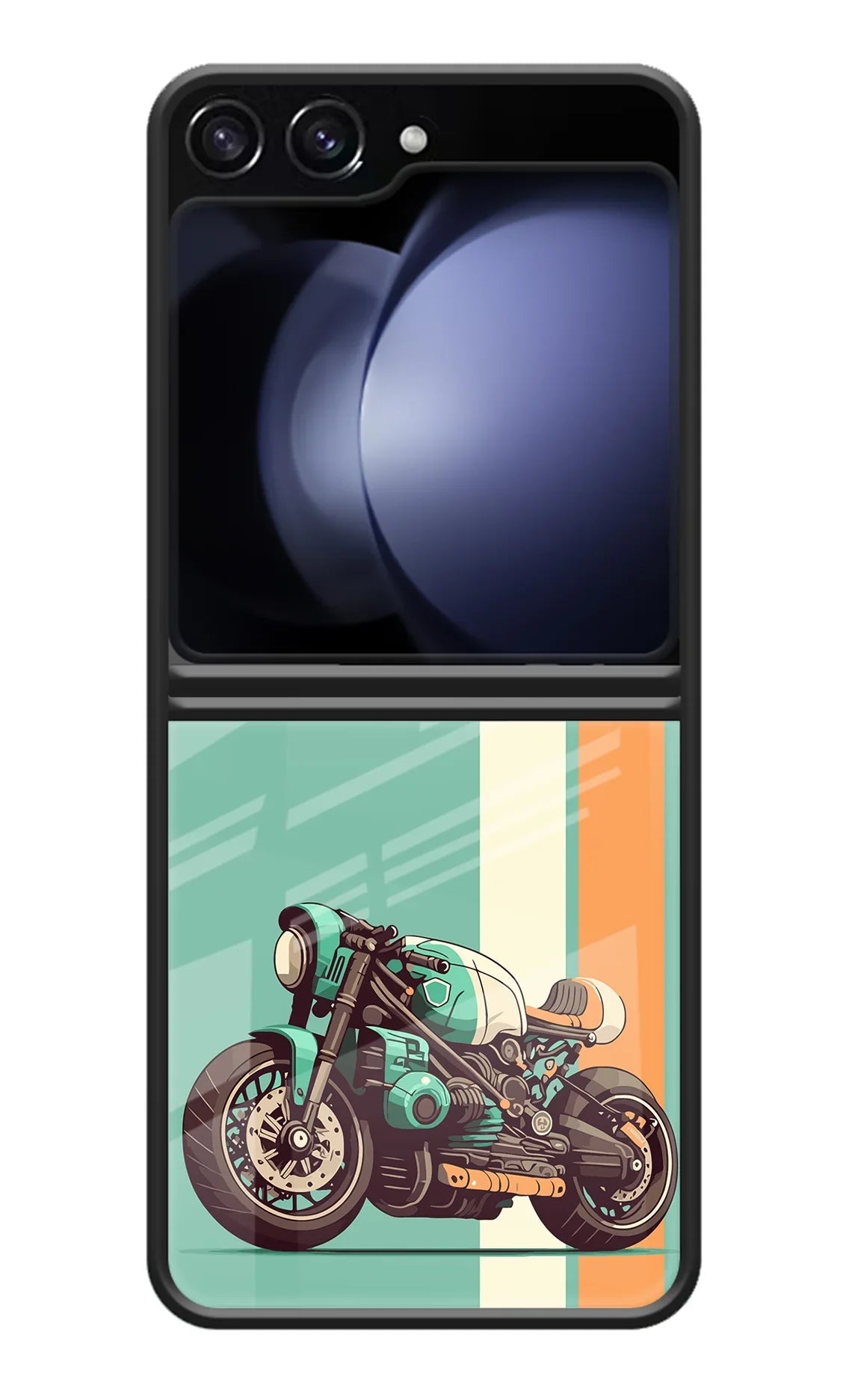 Striped Moto Drift Samsung Galaxy Z Flip5 Glass Case