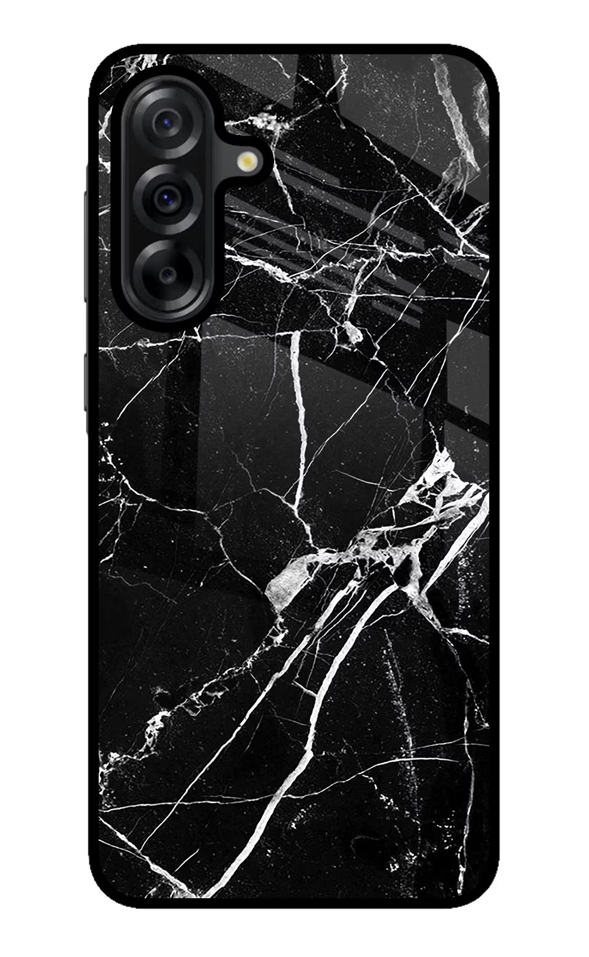 Black Marble Pattern Samsung A36 5G Glass Case